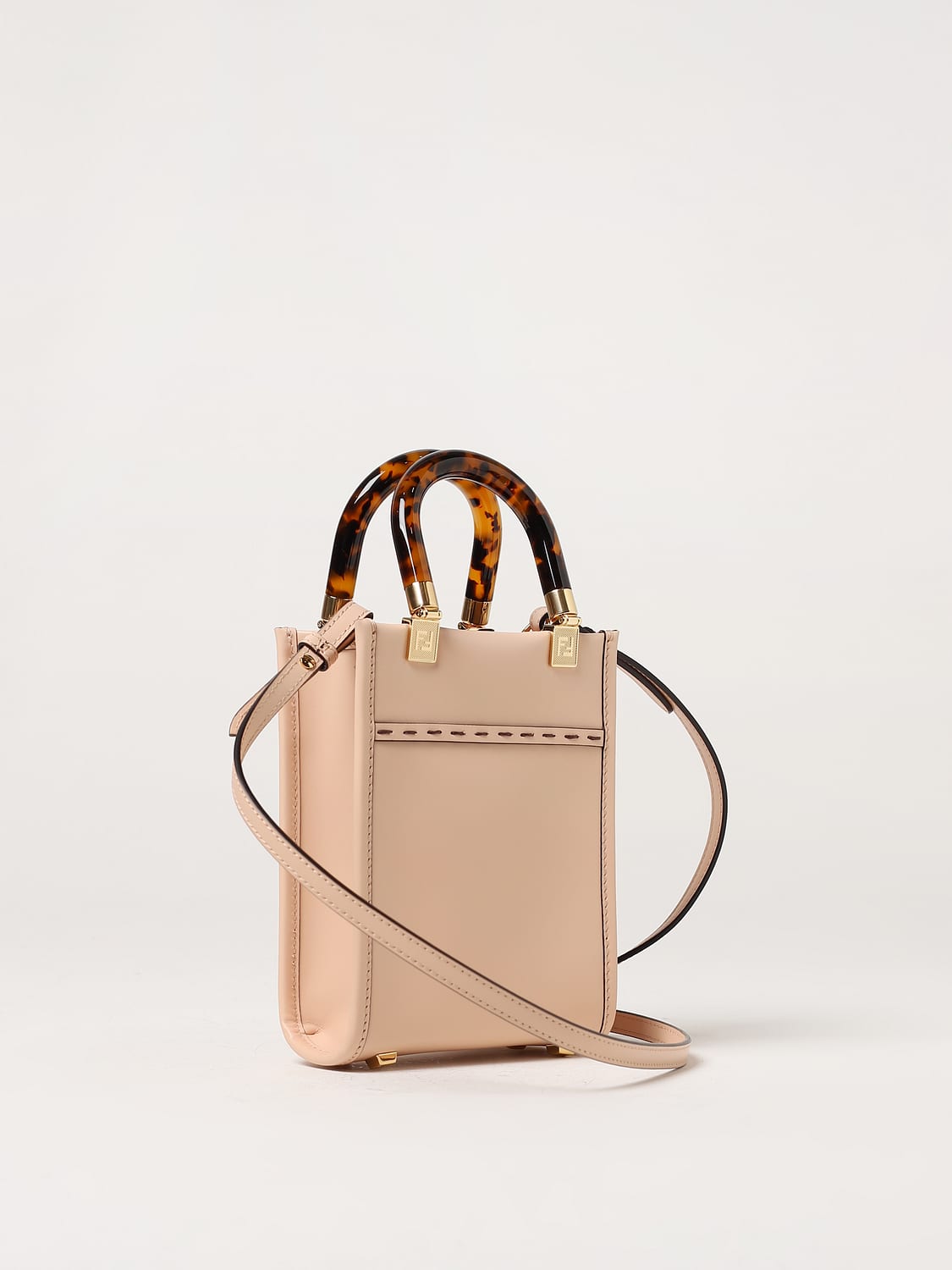 FENDI BORSA MINI: Borsa Sunshine Fendi in pelle liscia, Cipria - Img 2
