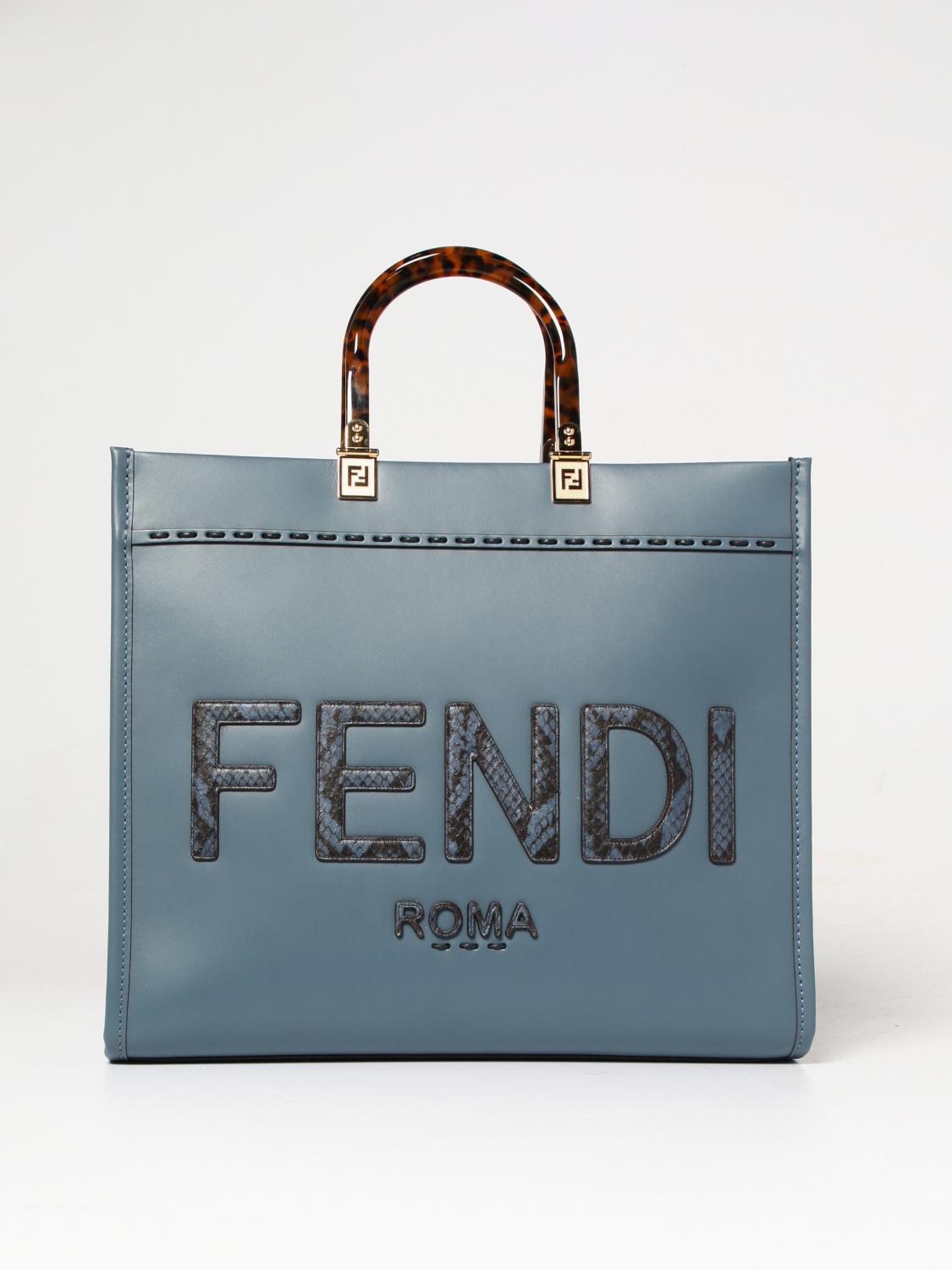Fendi Sunshine leather bag - Blue | 8BH386AHN5 | GIGLIO.COM