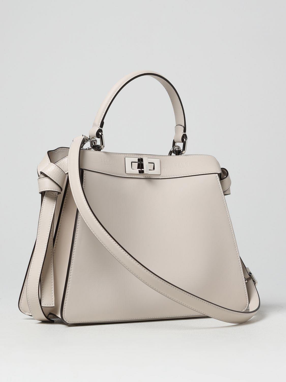 FENDI BORSA A MANO: Borsa Peakaboo Fendi in nappa, Panna - Img 3