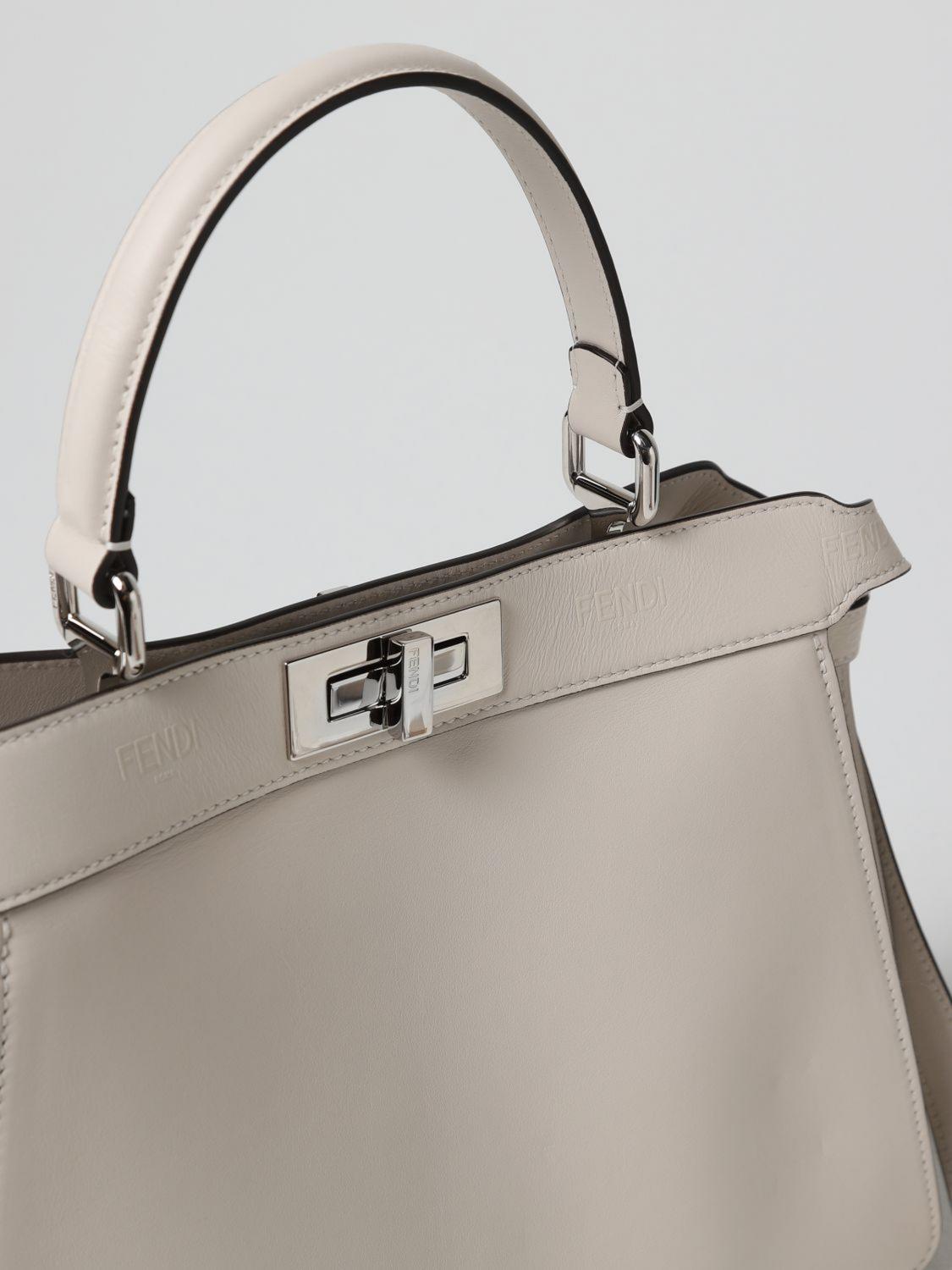 FENDI BORSA A MANO: Borsa Peakaboo Fendi in nappa, Panna - Img 4