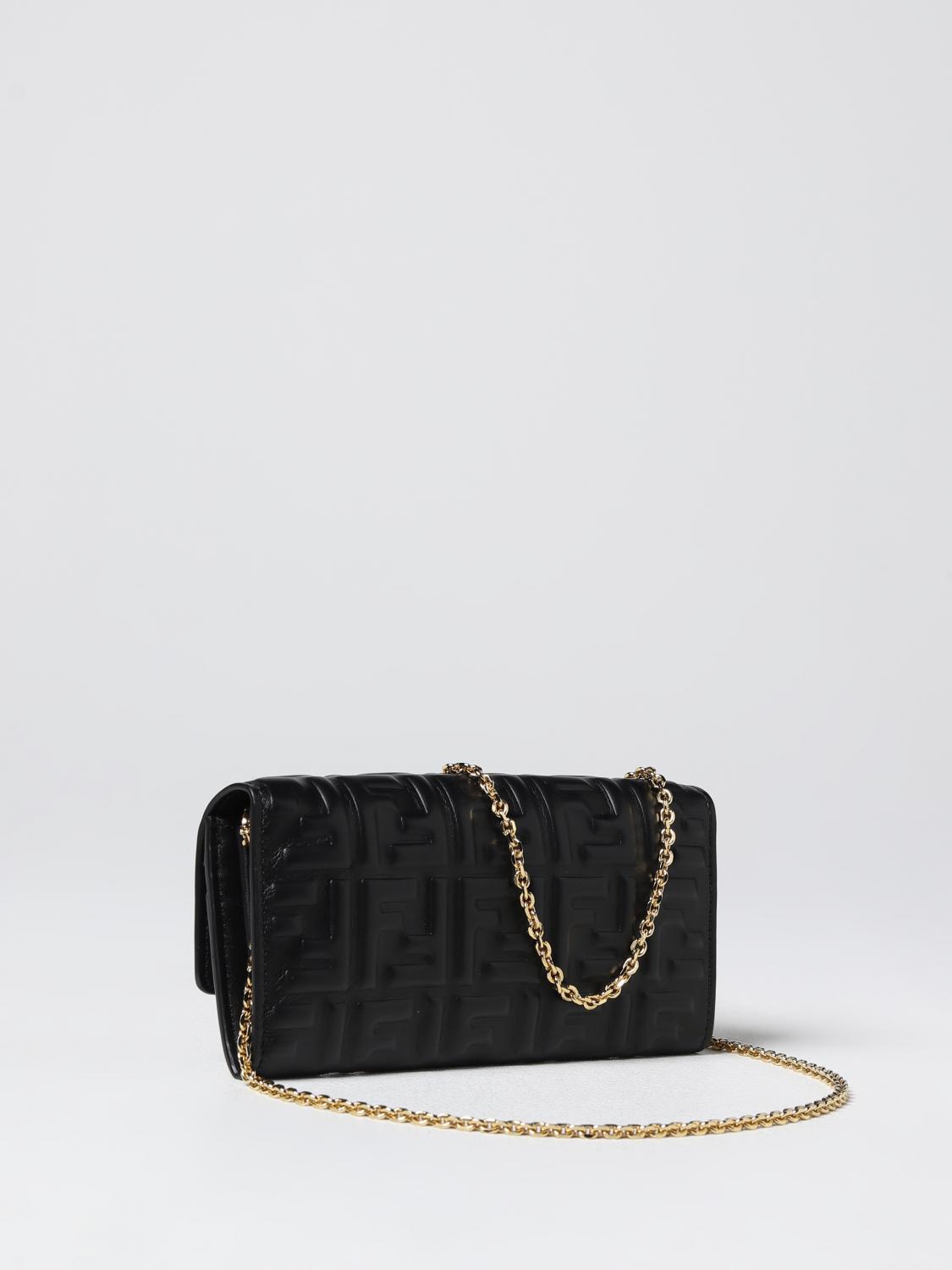 FENDI: Baguette wallet in nappa leather with padded FF