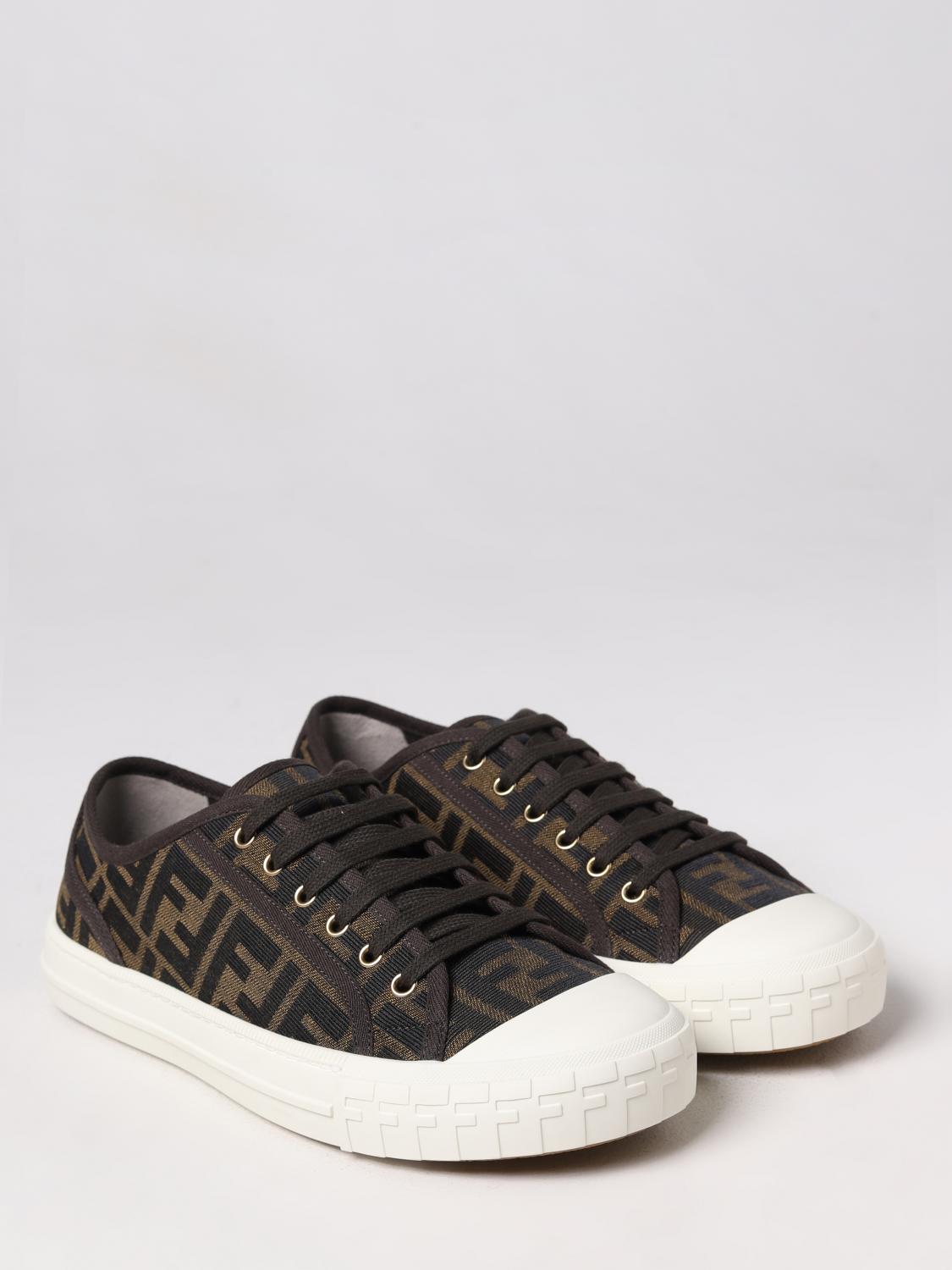 FENDI SNEAKERS: Fendi sneakers with all-over FF monogram, Tobacco - Img 2