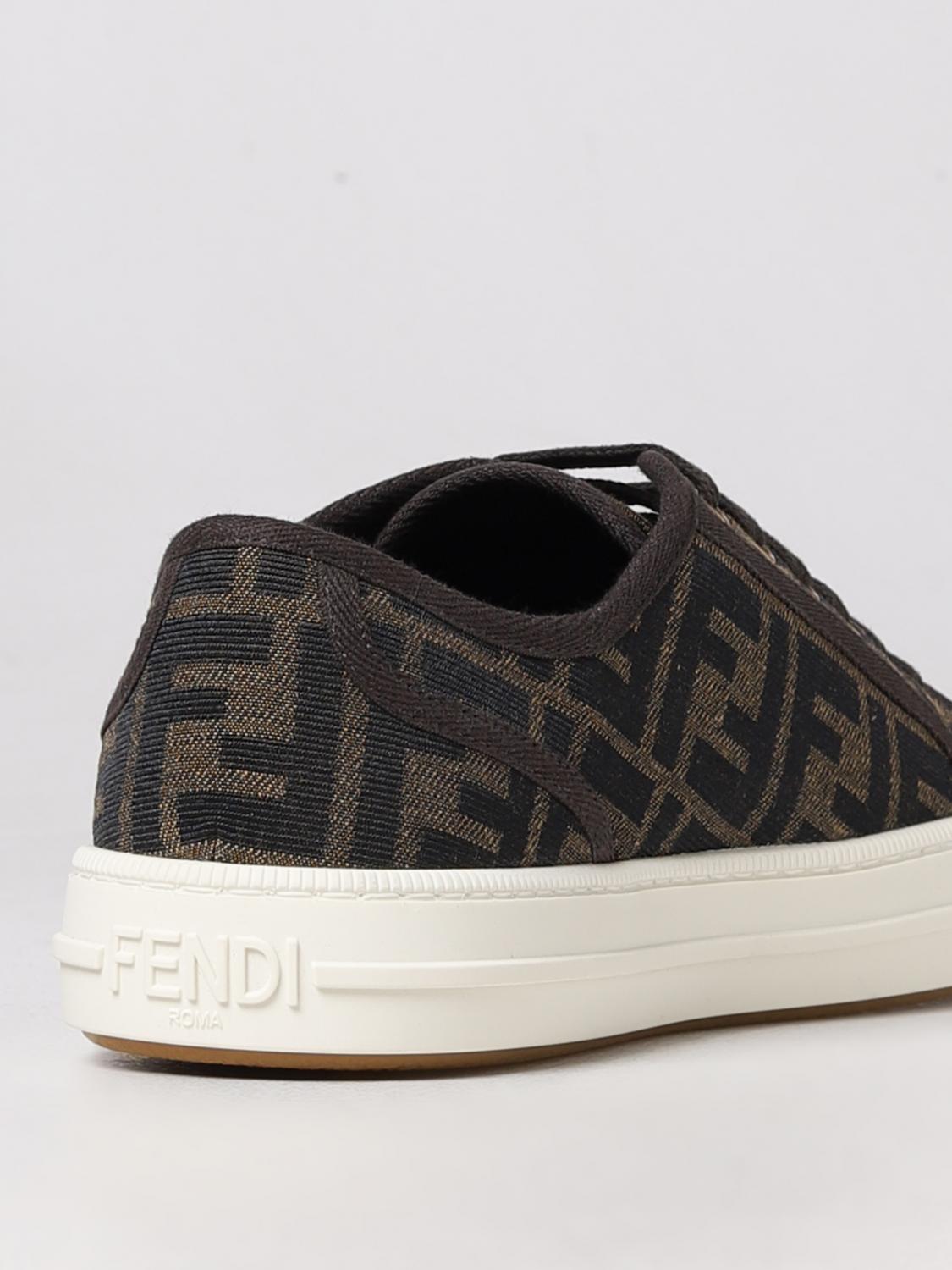 FENDI SNEAKERS: Fendi sneakers with all-over FF monogram, Tobacco - Img 3