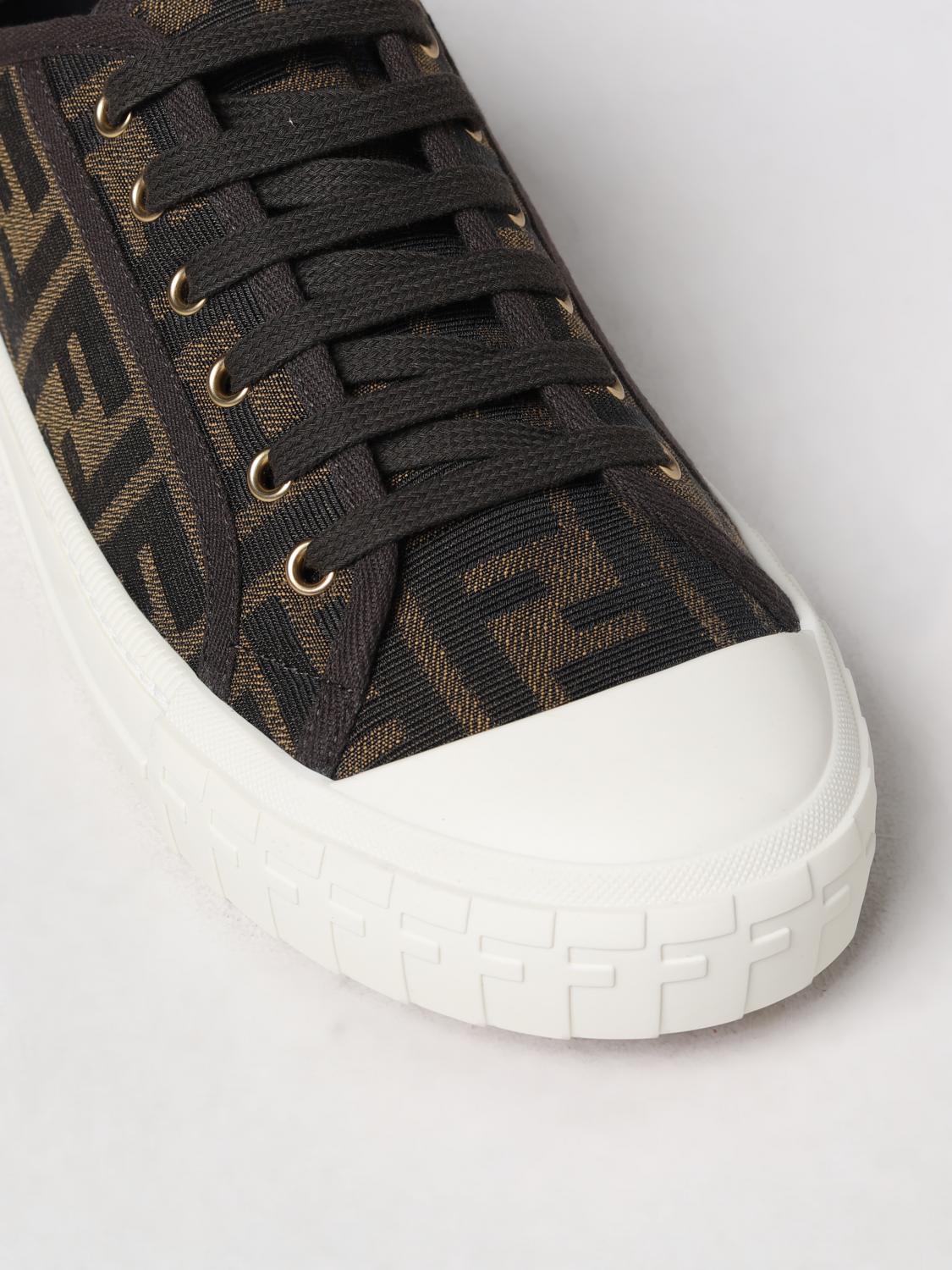 FENDI SNEAKERS: Fendi sneakers with all-over FF monogram, Tobacco - Img 4