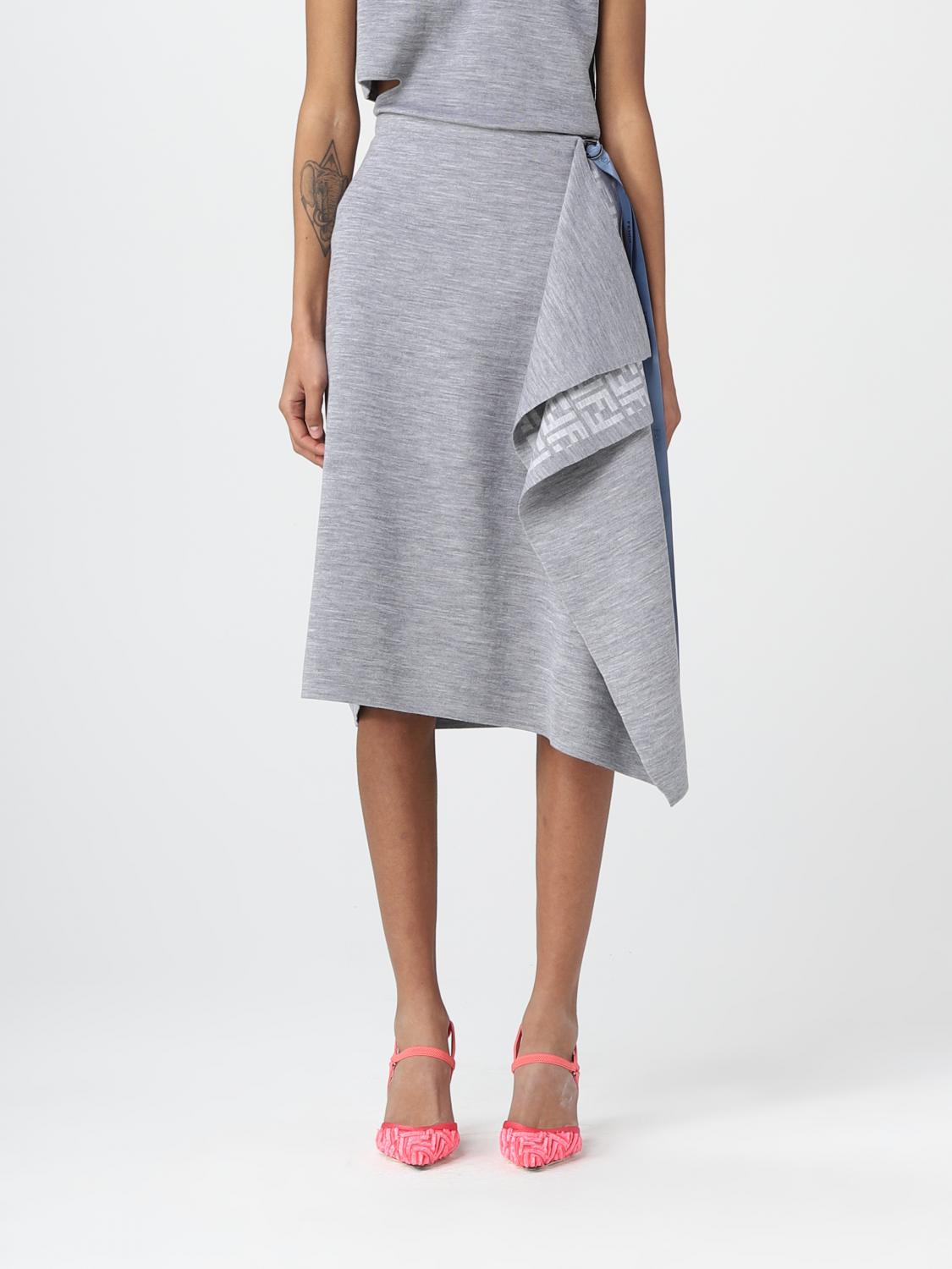 Fendi wool skirt - Grey | FZQ706ANER | GIGLIO.COM