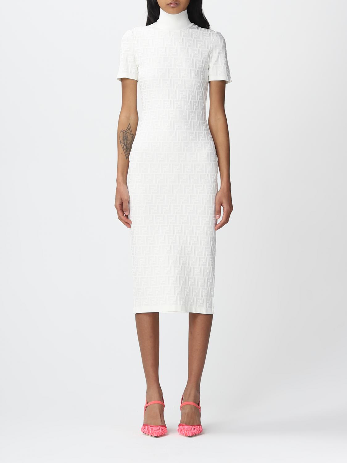 white christmas dresses Fendi - Cream Women Casual Dress