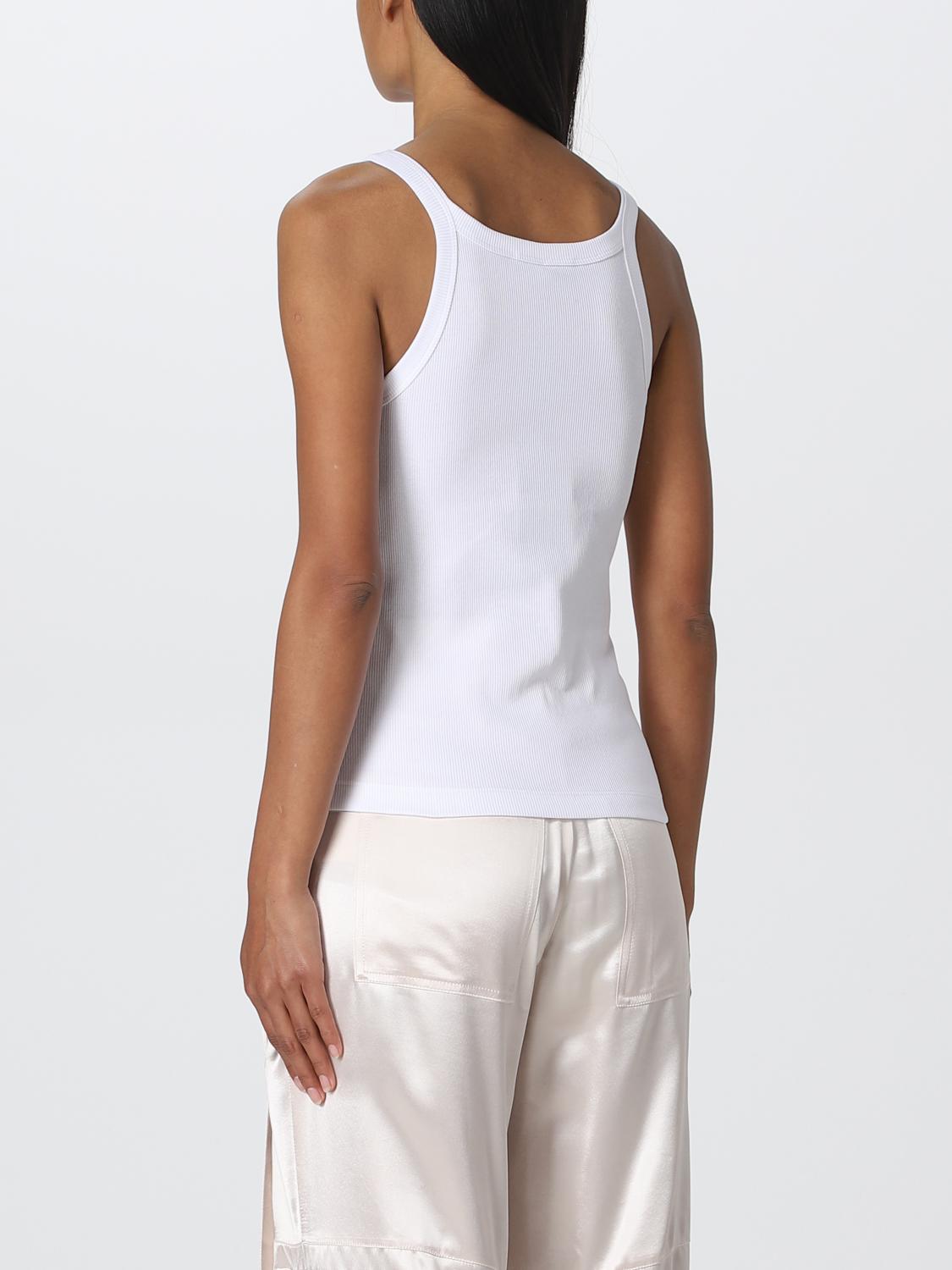 FENDI TOP: Top Fendi in cotone stretch, Bianco - Img 3