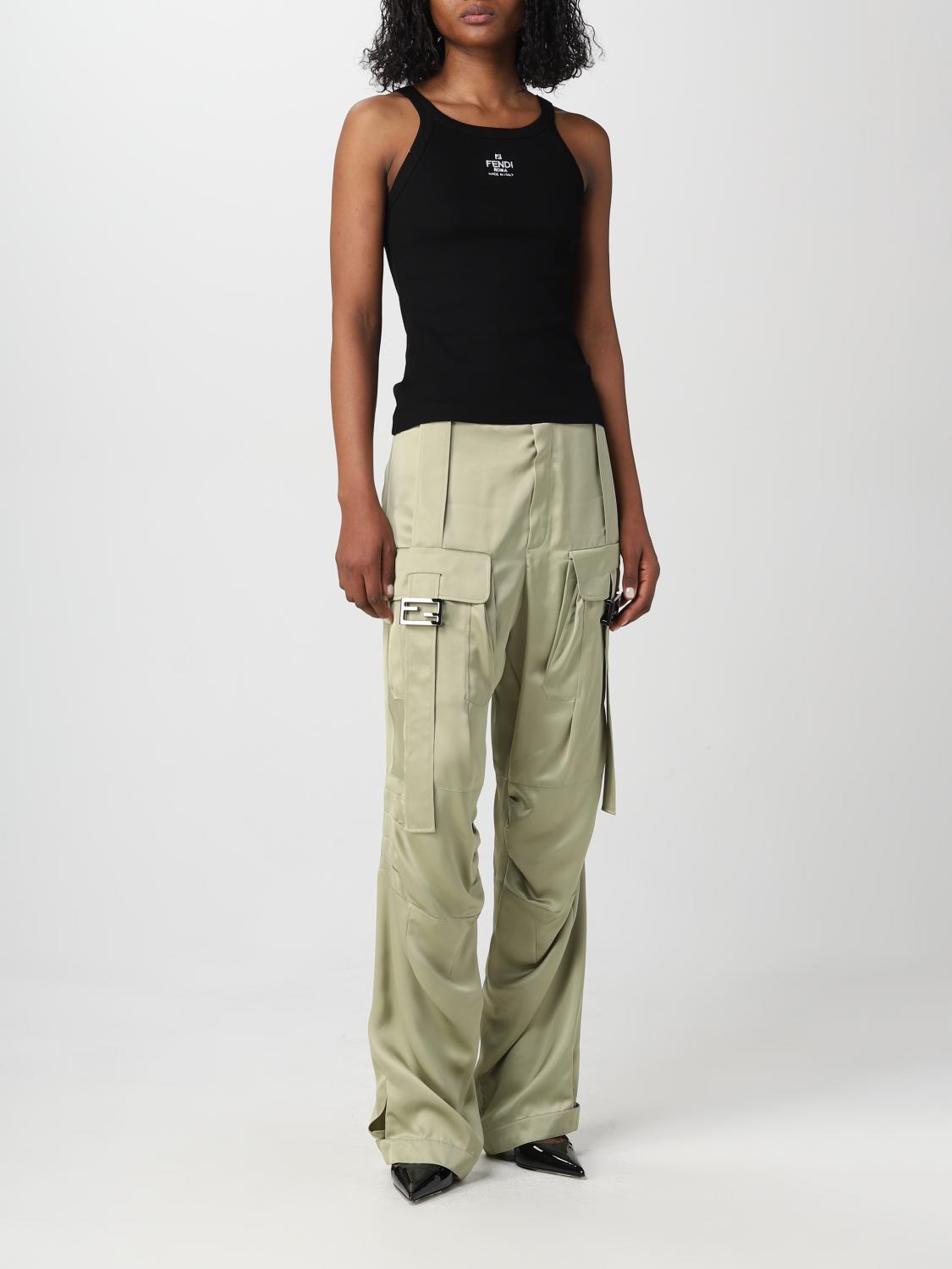 FENDI TOP: Top Fendi de algodón elástico, Negro - Img 2