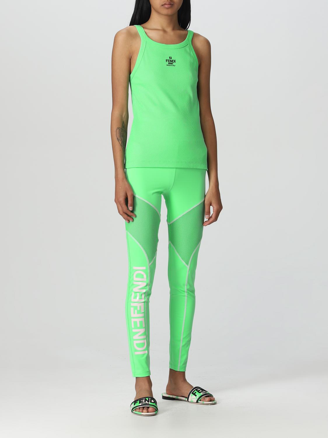 FENDI TOP: Top Fendi de algodón elástico, Verde - Img 2