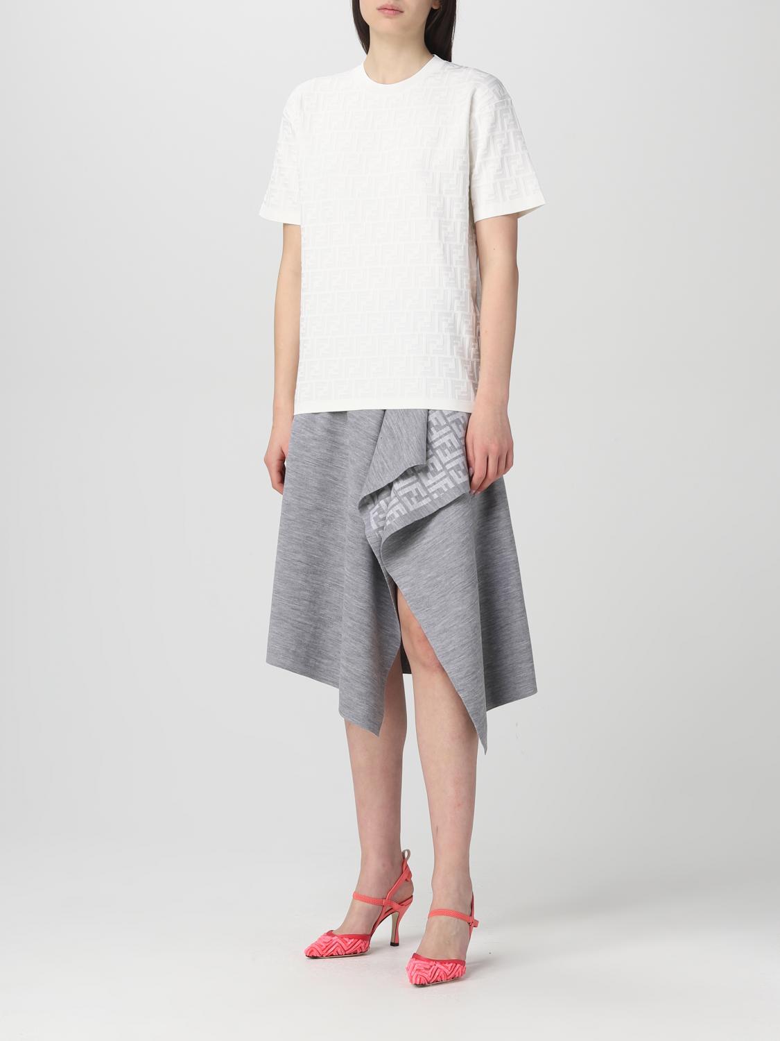 Fendi viscose blend T-shirt - White | FZX999ANJP | GIGLIO.COM