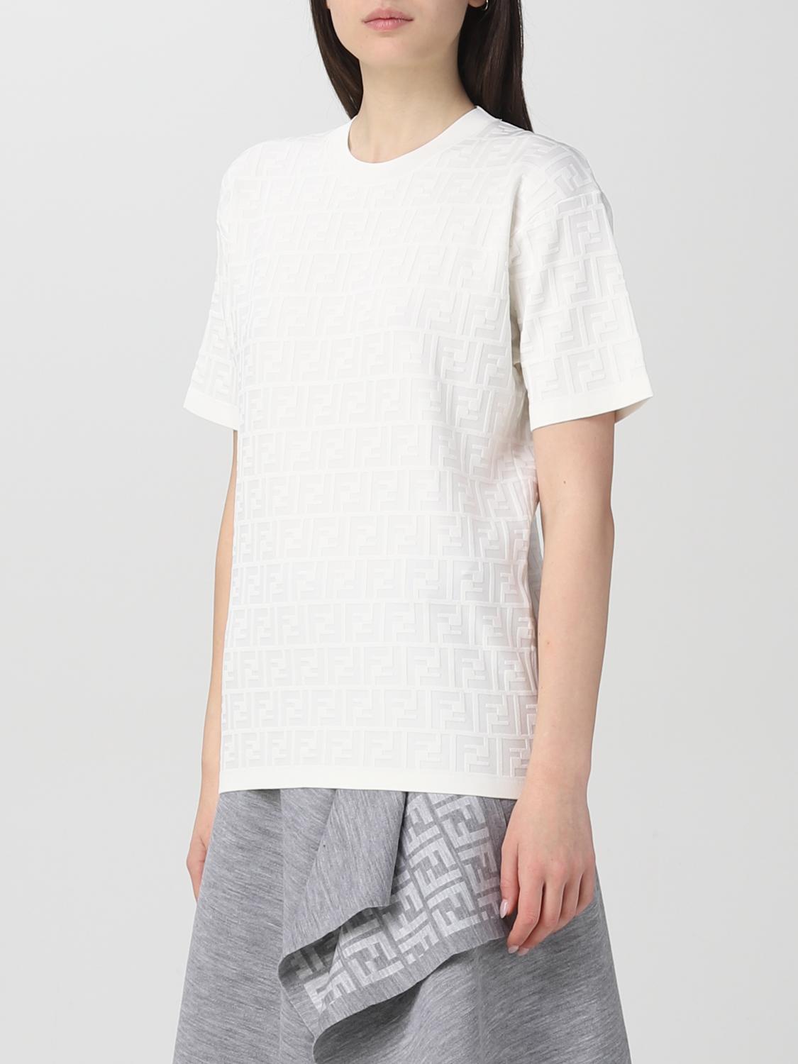 Fendi viscose blend T-shirt - White | FZX999ANJP | GIGLIO.COM