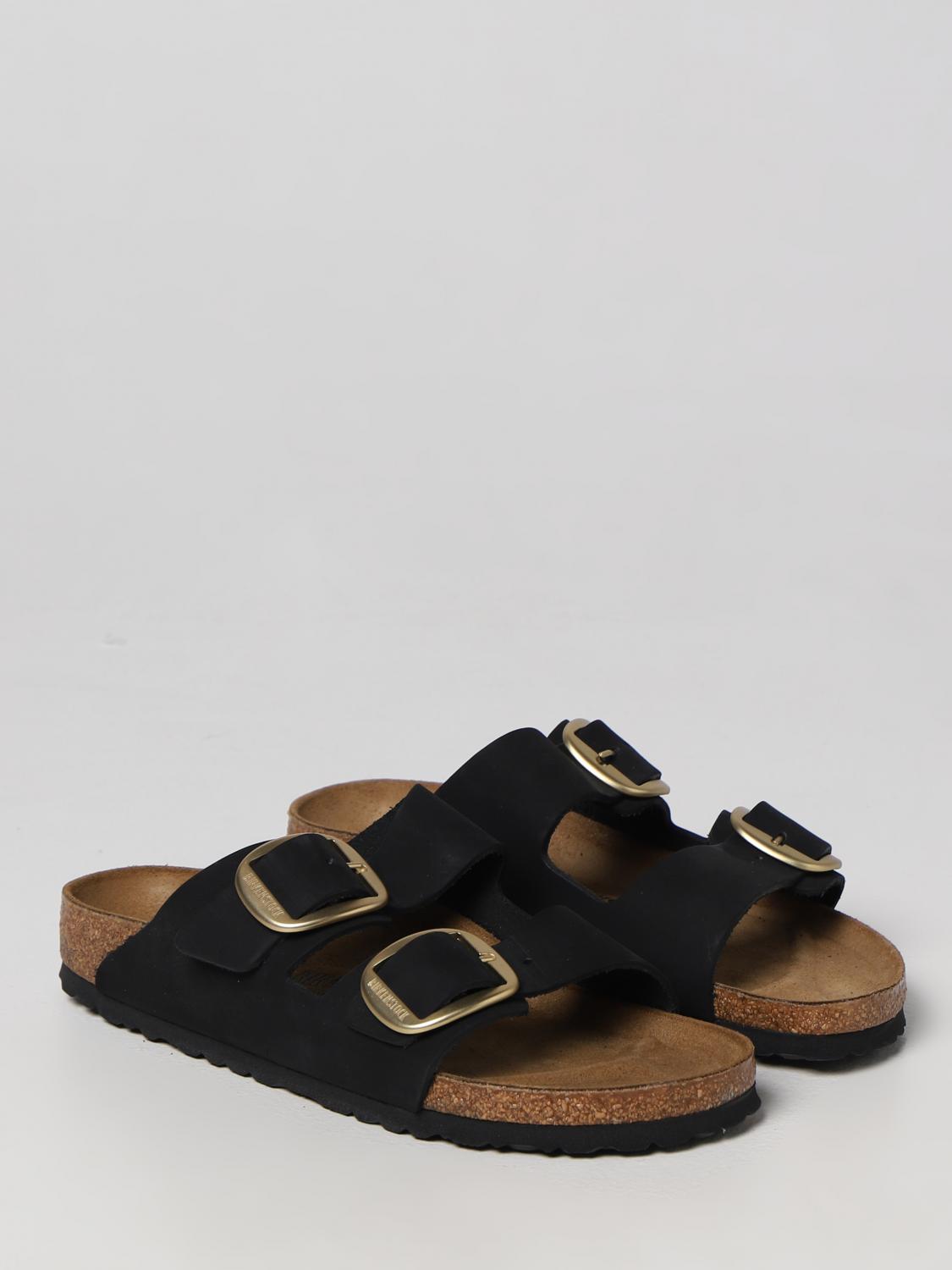 BIRKENSTOCK SANDALI CON TACCO: Sandalo Arizona Big Buckle Birkenstock in nabuk, Nero - Img 2