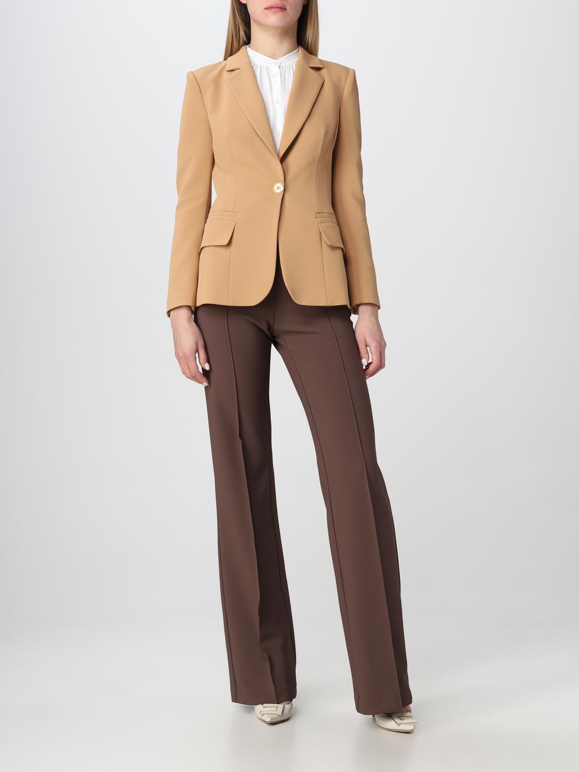 ELISABETTA FRANCHI AMERICANA: Americana mujer Elisabetta Franchi, Camello - Img 2