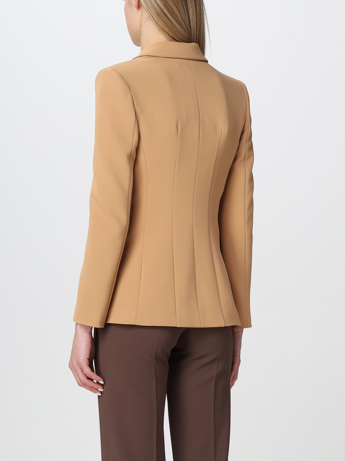 ELISABETTA FRANCHI AMERICANA: Americana mujer Elisabetta Franchi, Camello - Img 3