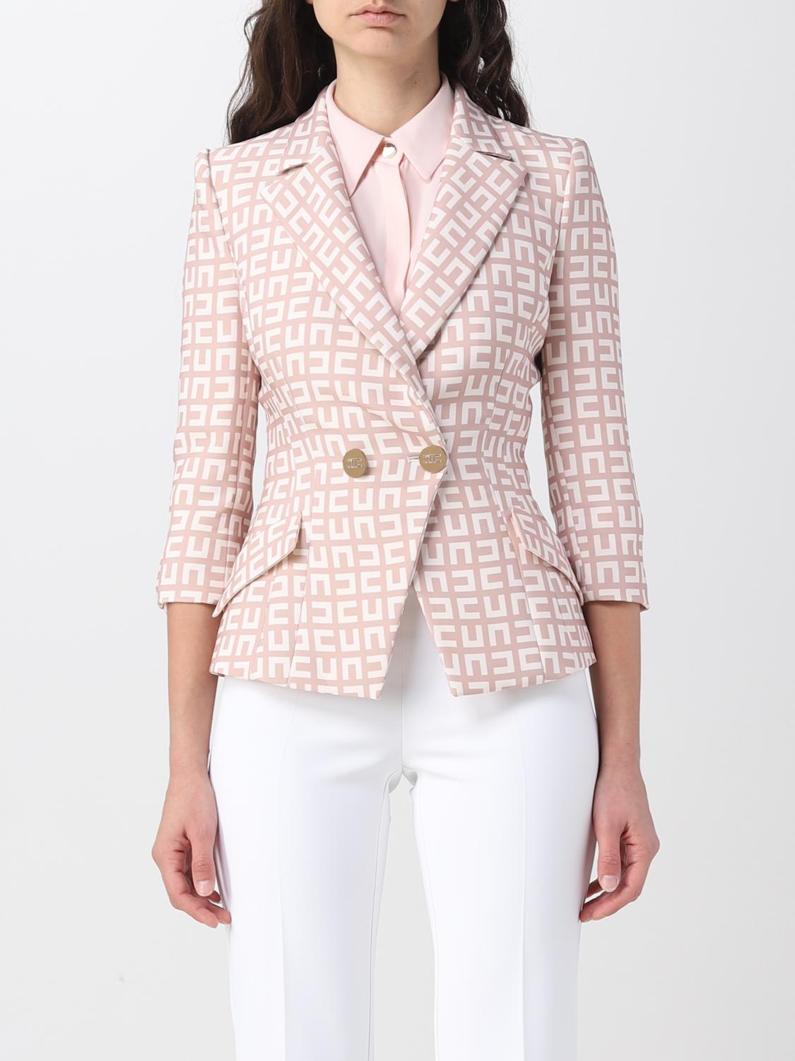 ELISABETTA FRANCHI BLAZER: Blazer Elisabetta Franchi in viscosa stretch, Cipria - Img 1