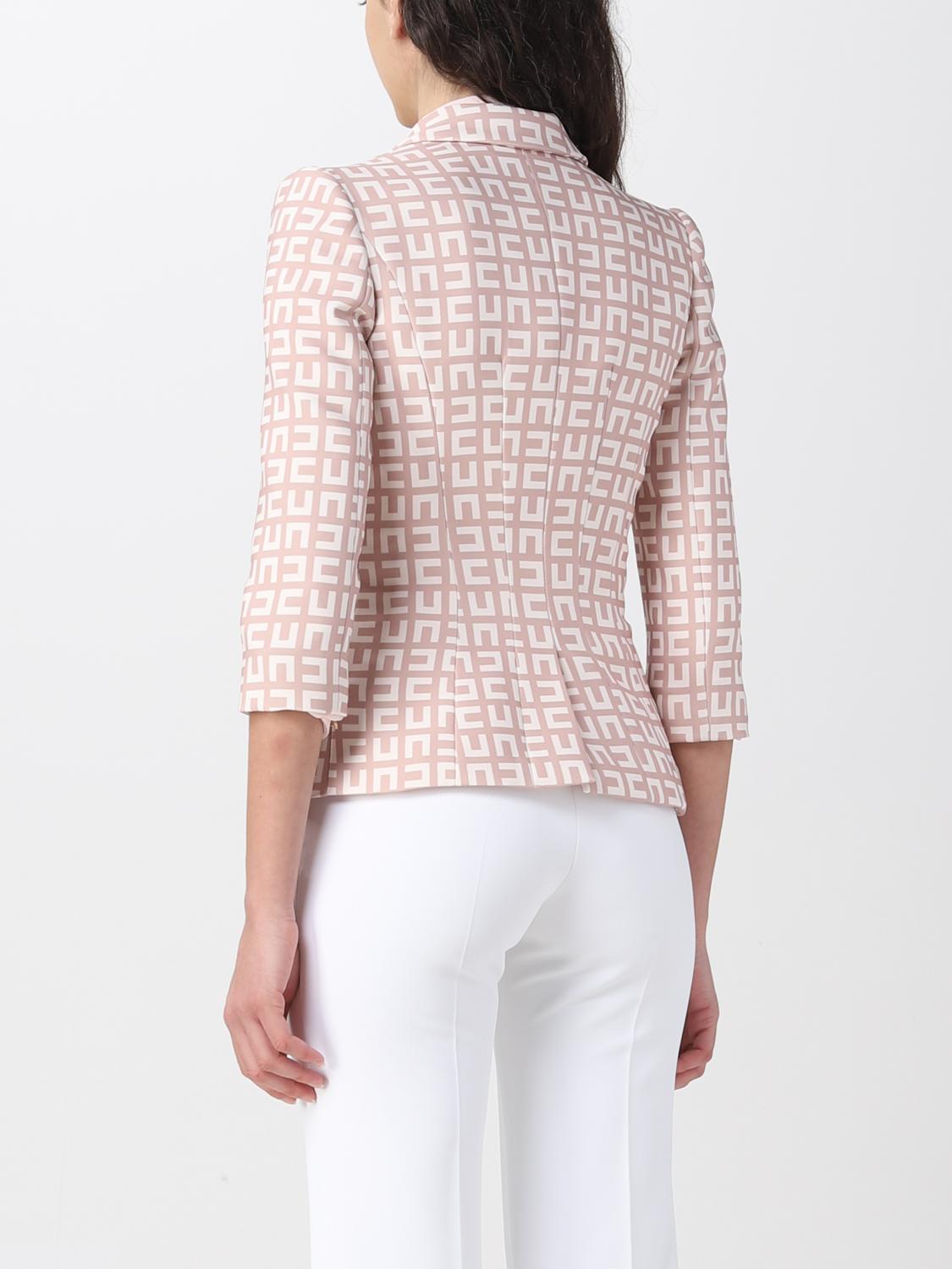 ELISABETTA FRANCHI BLAZER: Blazer Elisabetta Franchi in viscosa stretch, Cipria - Img 3