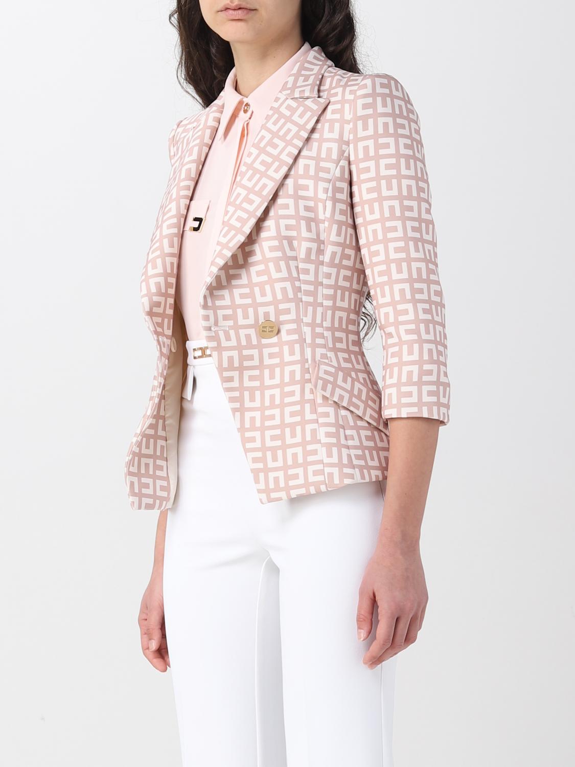 ELISABETTA FRANCHI BLAZER: Blazer Elisabetta Franchi in viscosa stretch, Cipria - Img 4