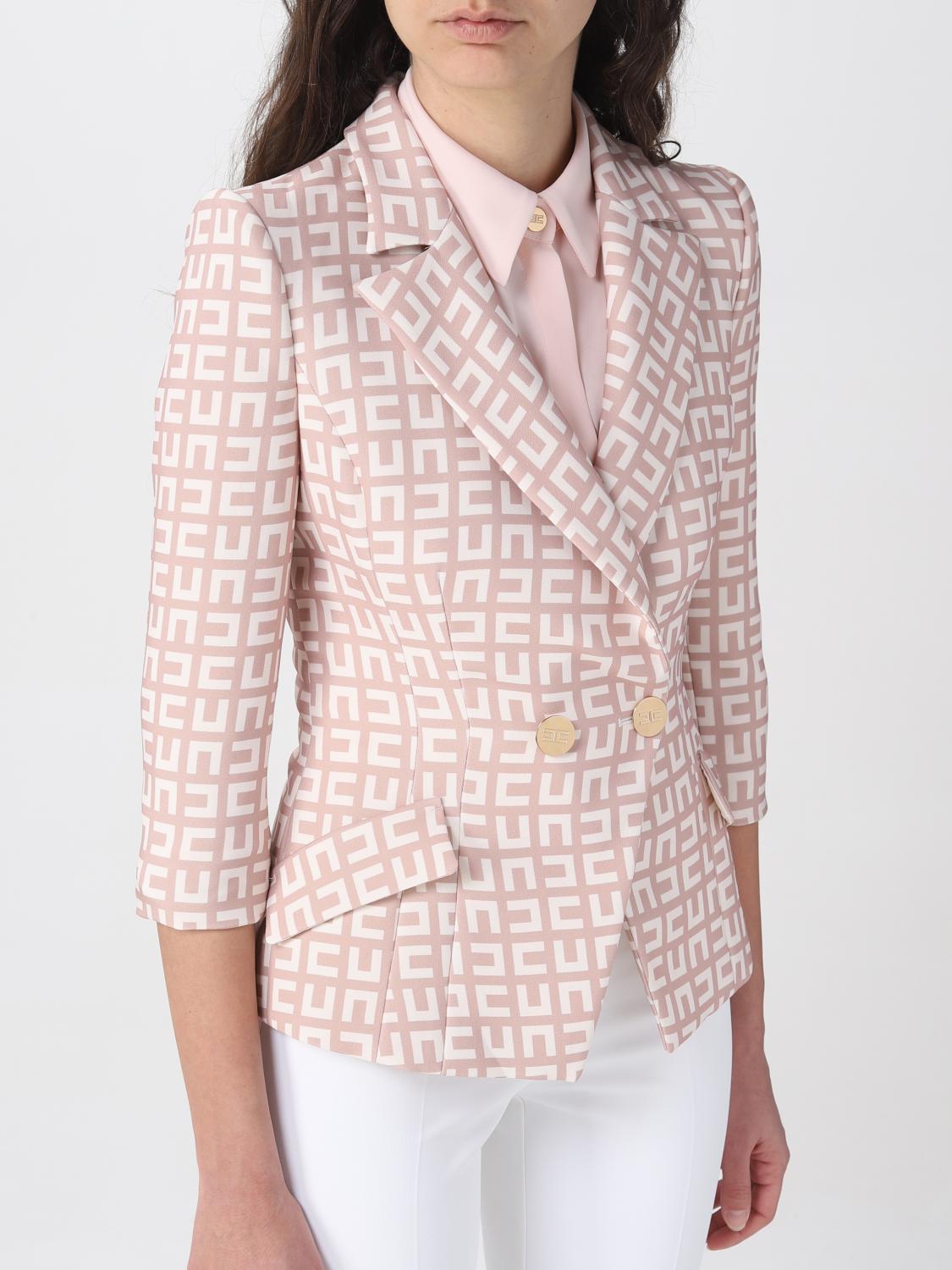 ELISABETTA FRANCHI BLAZER: Blazer Elisabetta Franchi in viscosa stretch, Cipria - Img 5