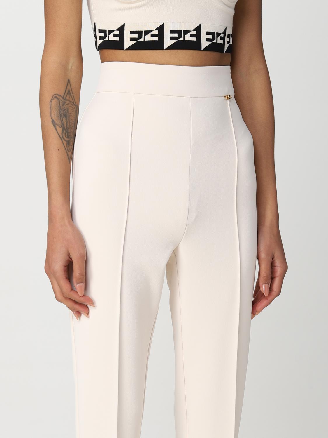 ELISABETTA FRANCHI PANTALONES: Pantalón mujer Elisabetta Franchi, Nata - Img 3