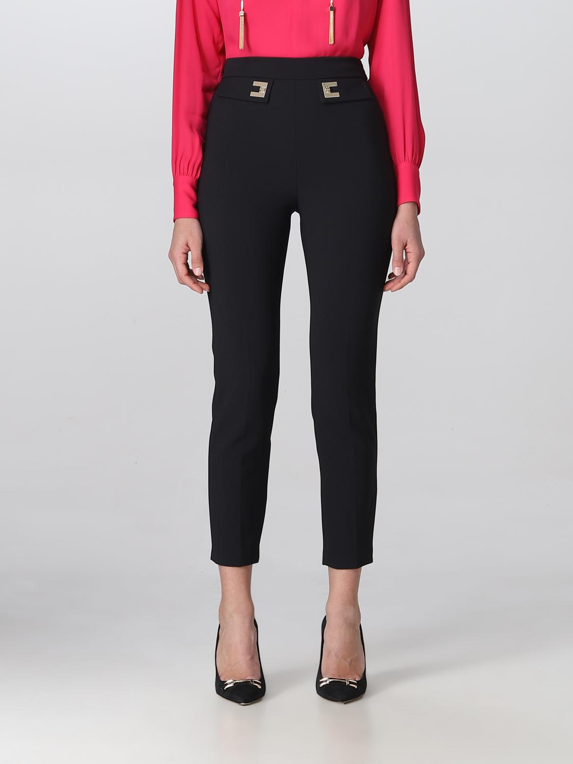 パンツ ELISABETTA FRANCHI Woman Pants Black PA045 110 ELISABETTA FRANCHI: pants in stretch crêpe - Black