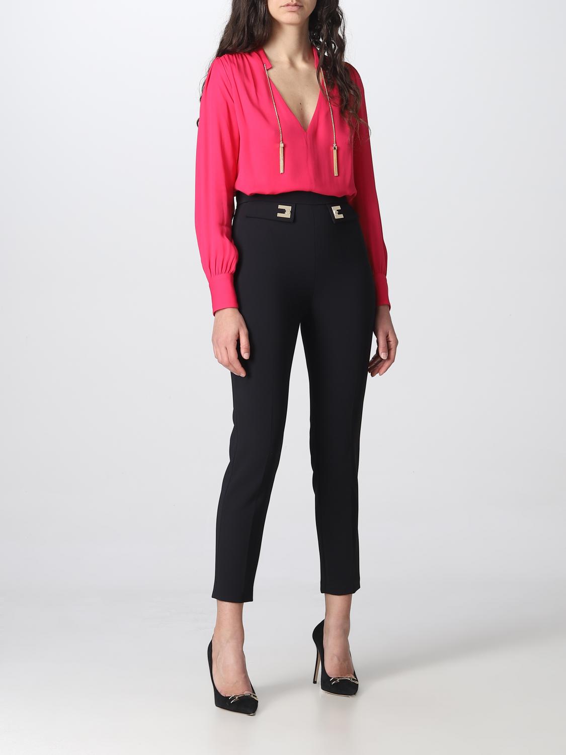 パンツ ELISABETTA FRANCHI Woman Pants Black PA045 110 ELISABETTA FRANCHI: pants in stretch crêpe - Black