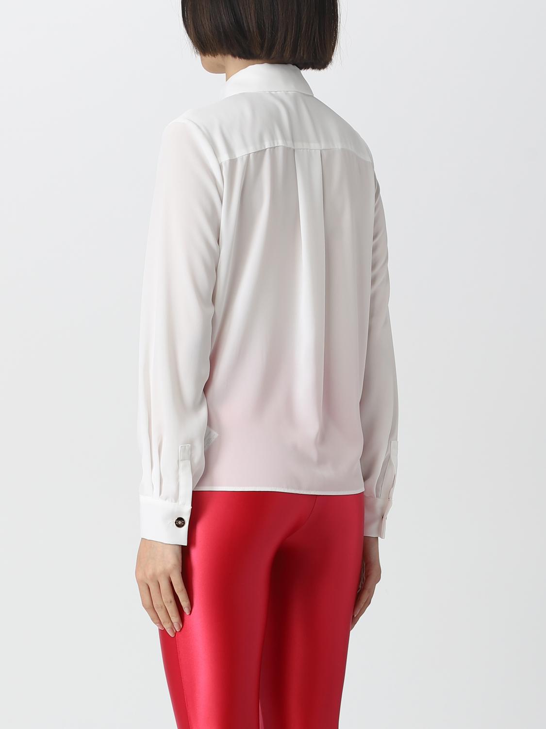 ELISABETTA FRANCHI CAMICIA: Camicia Elisabetta Franchi in georgette, Avorio - Img 3