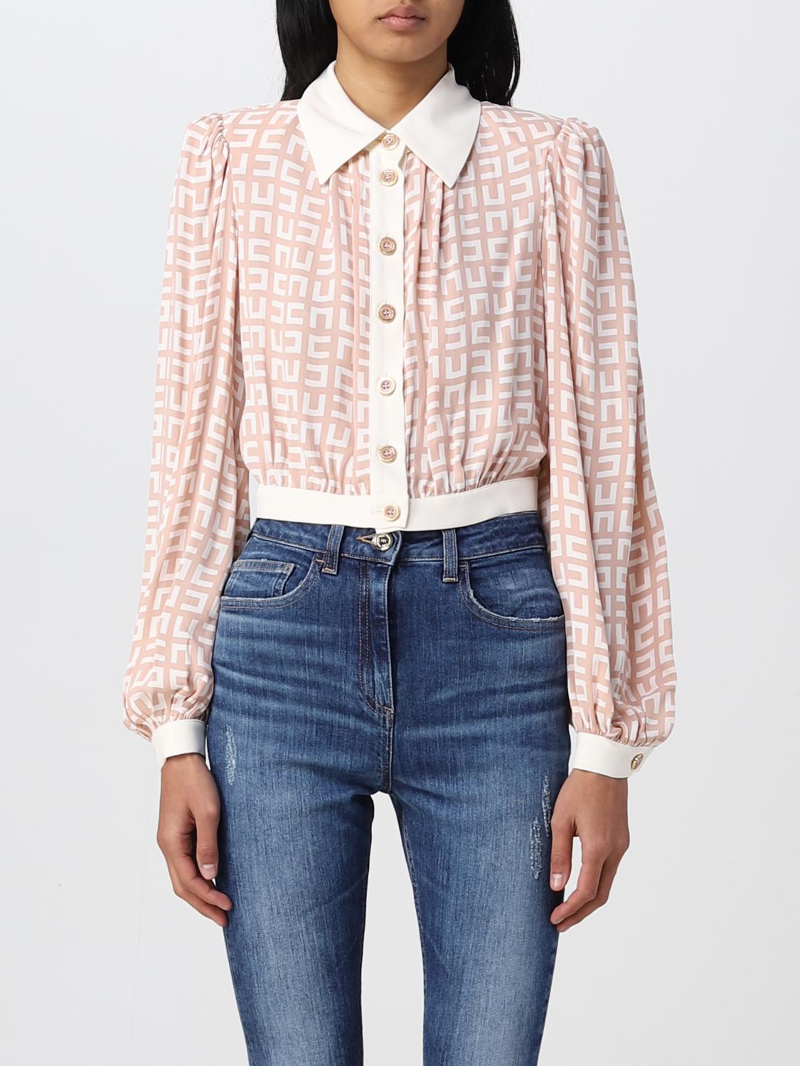 ELISABETTA FRANCHI CAMICIA: Camicia Elisabetta Franchi in georgette, Rosa - Img 1