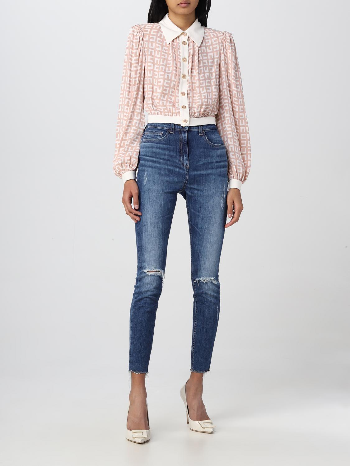 ELISABETTA FRANCHI CAMICIA: Camicia Elisabetta Franchi in georgette, Rosa - Img 2