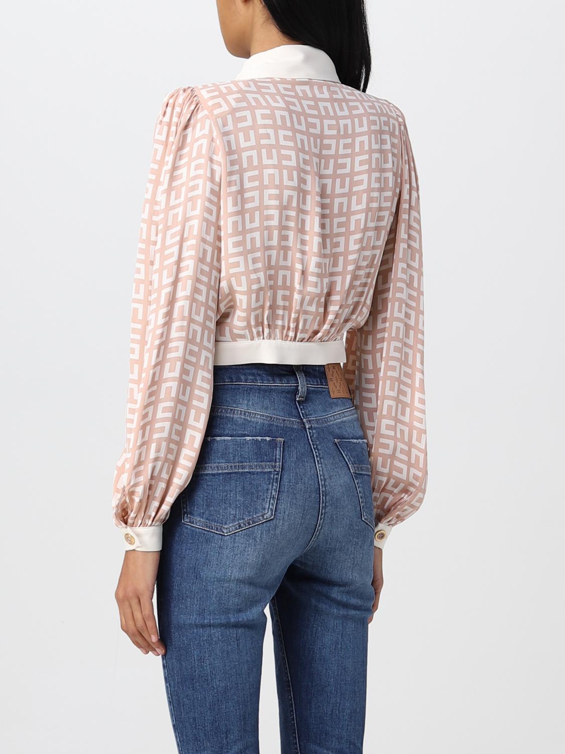 ELISABETTA FRANCHI CAMICIA: Camicia Elisabetta Franchi in georgette, Rosa - Img 3
