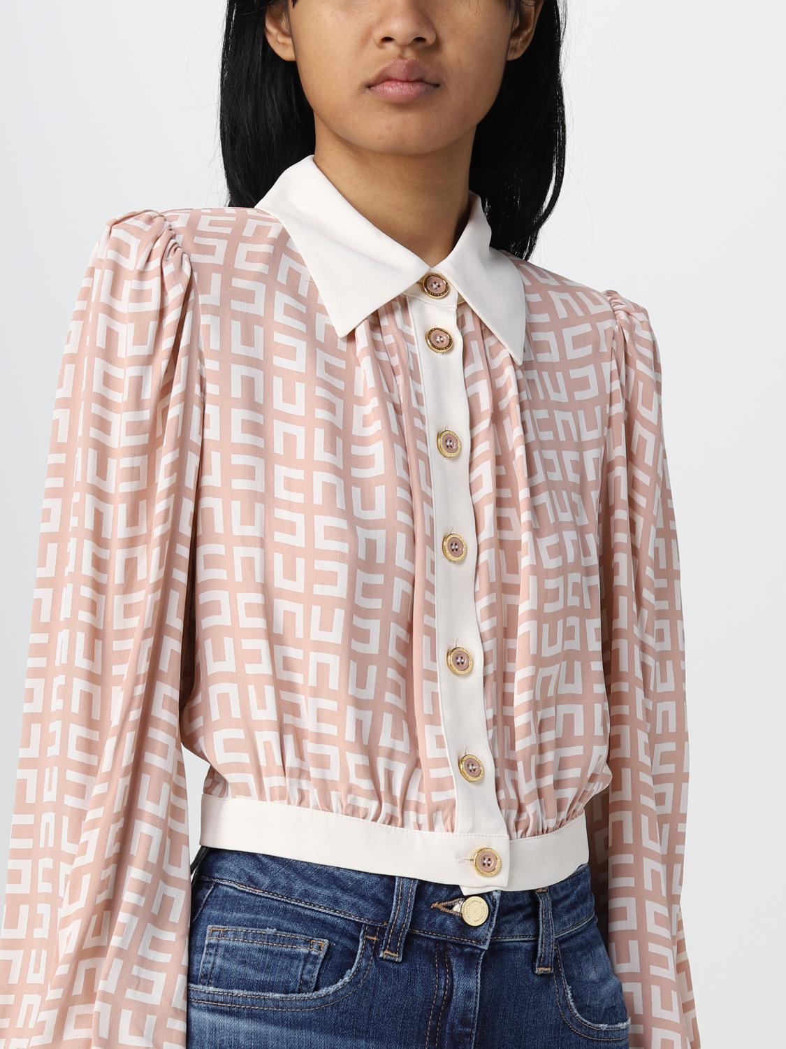 ELISABETTA FRANCHI CAMICIA: Camicia Elisabetta Franchi in georgette, Rosa - Img 4