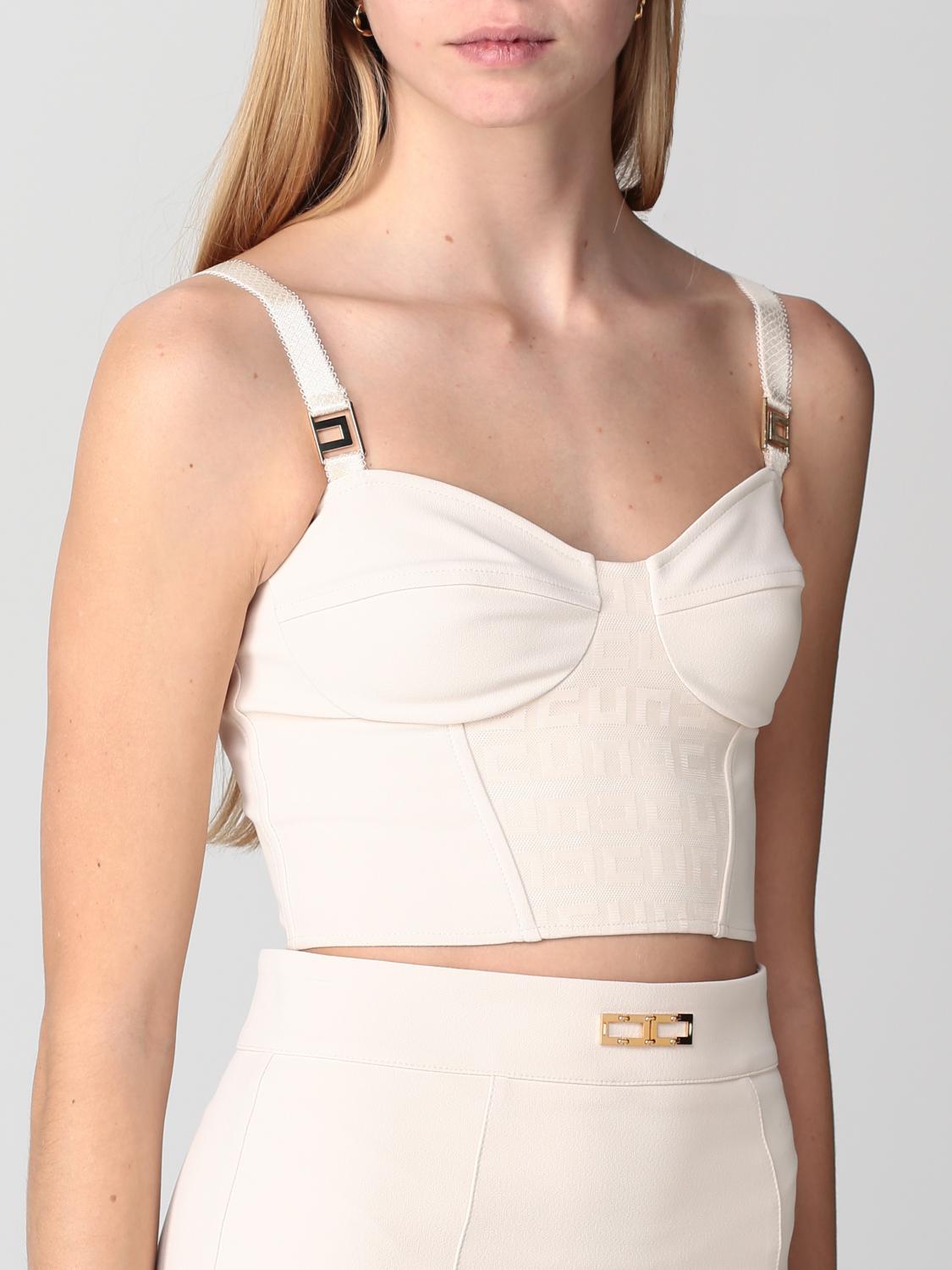 ELISABETTA FRANCHI TOP: Top e bluse donna Elisabetta Franchi, Panna - Img 4