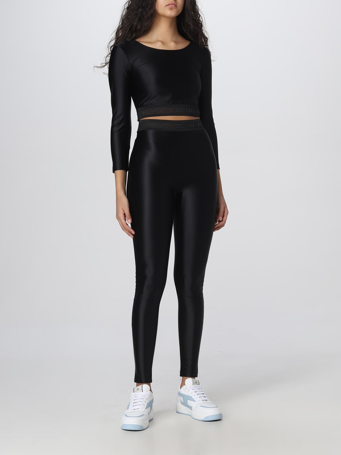 ELISABETTA FRANCHI TOP: Elisabetta Franchi top in lycra, Black - Img 2