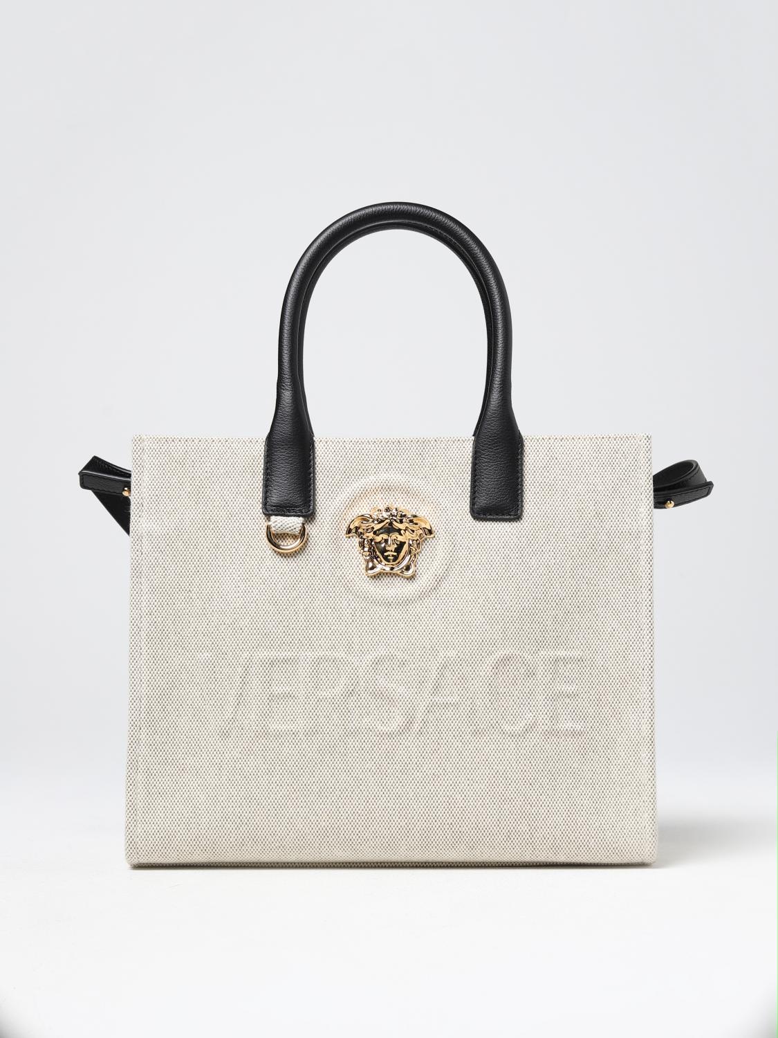 VERSACE BOLSO DE MANO: Bolso de hombro mujer Versace, Arena - Img 1