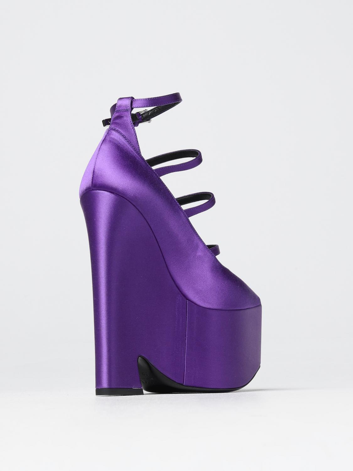 VERSACE WEDGE SHOES: Versace satin wedge pump, Violet - Img 3