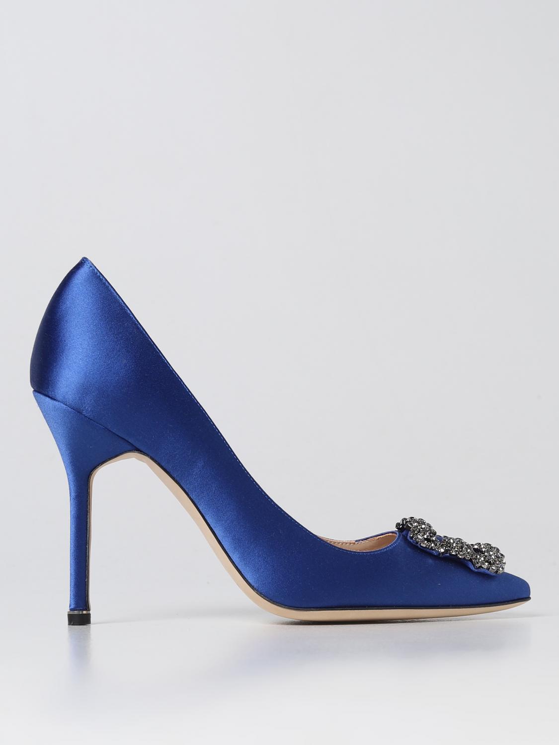 Manolo Blahnik Hangisi pumps in satin - Royal Blue | 9XX06640049