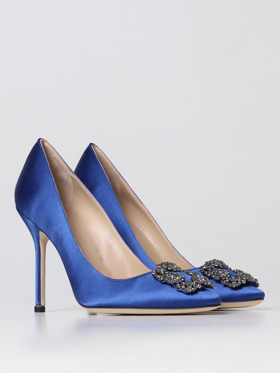 Manolo Blahnik Hangisi pumps in satin - Royal Blue | 9XX06640049