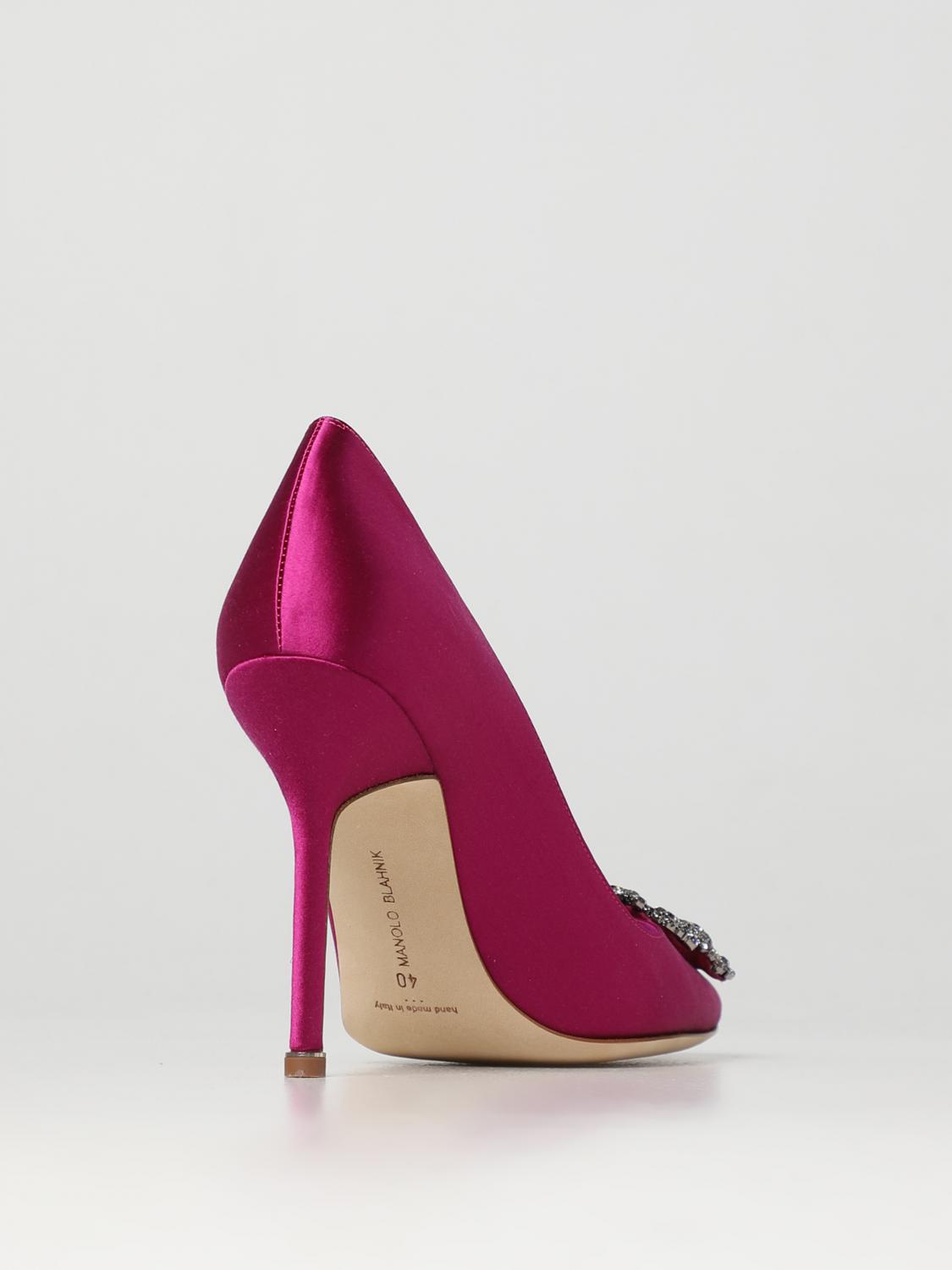 Manolo Blahnik Hangisi décolleté in satin - Plum | 9XX06640038