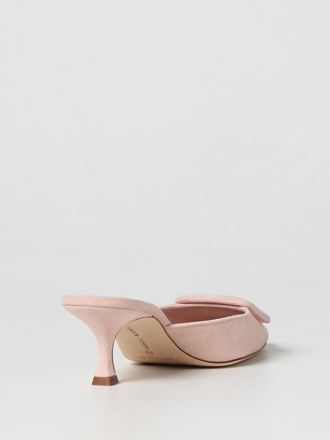 Manolo Blahnik Maysale mules in suede - Blush Pink | 9XX02460018