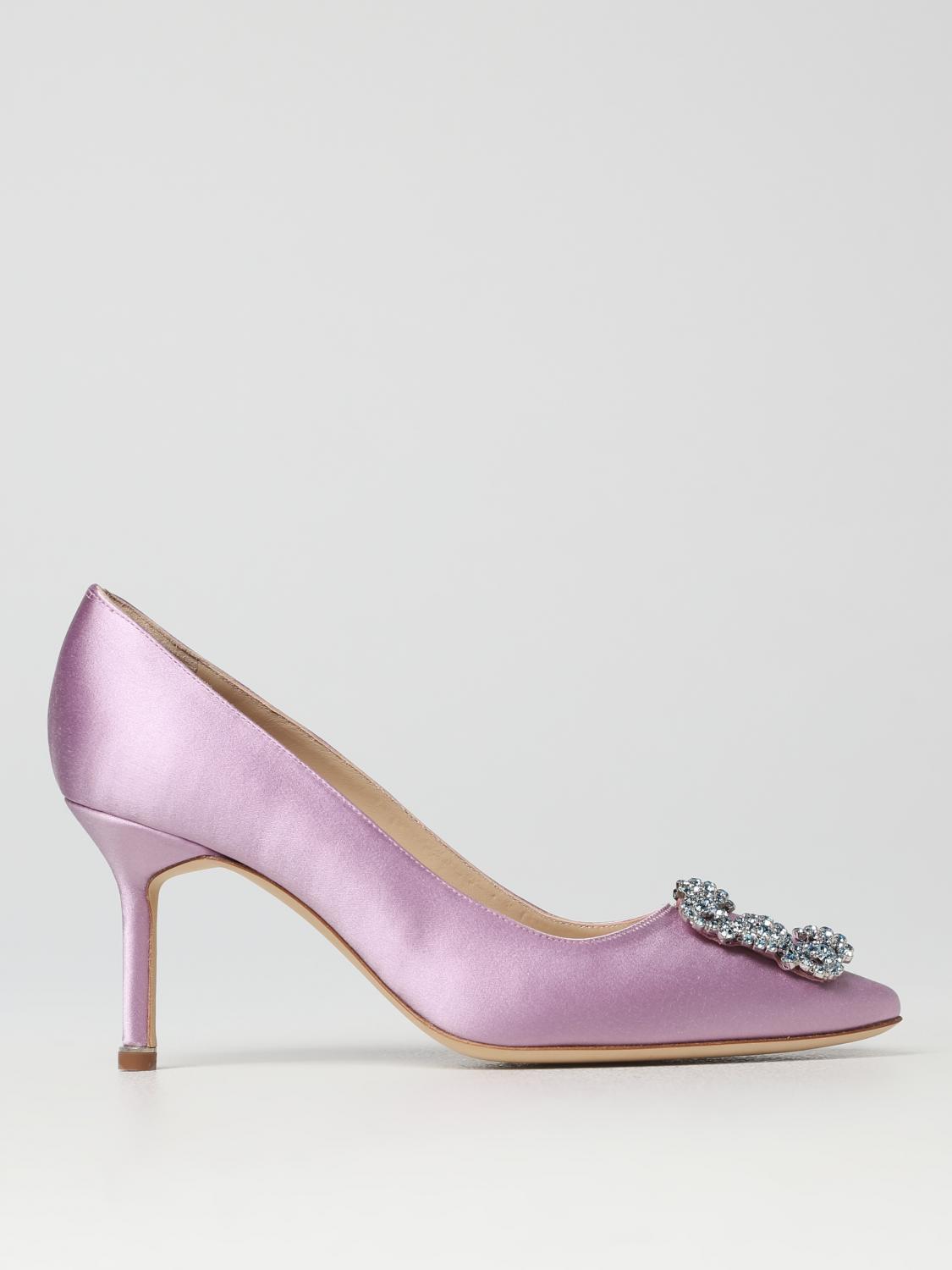 Manolo Blahnik Hangisi décolleté in satin - Lilac | 9XX02290005