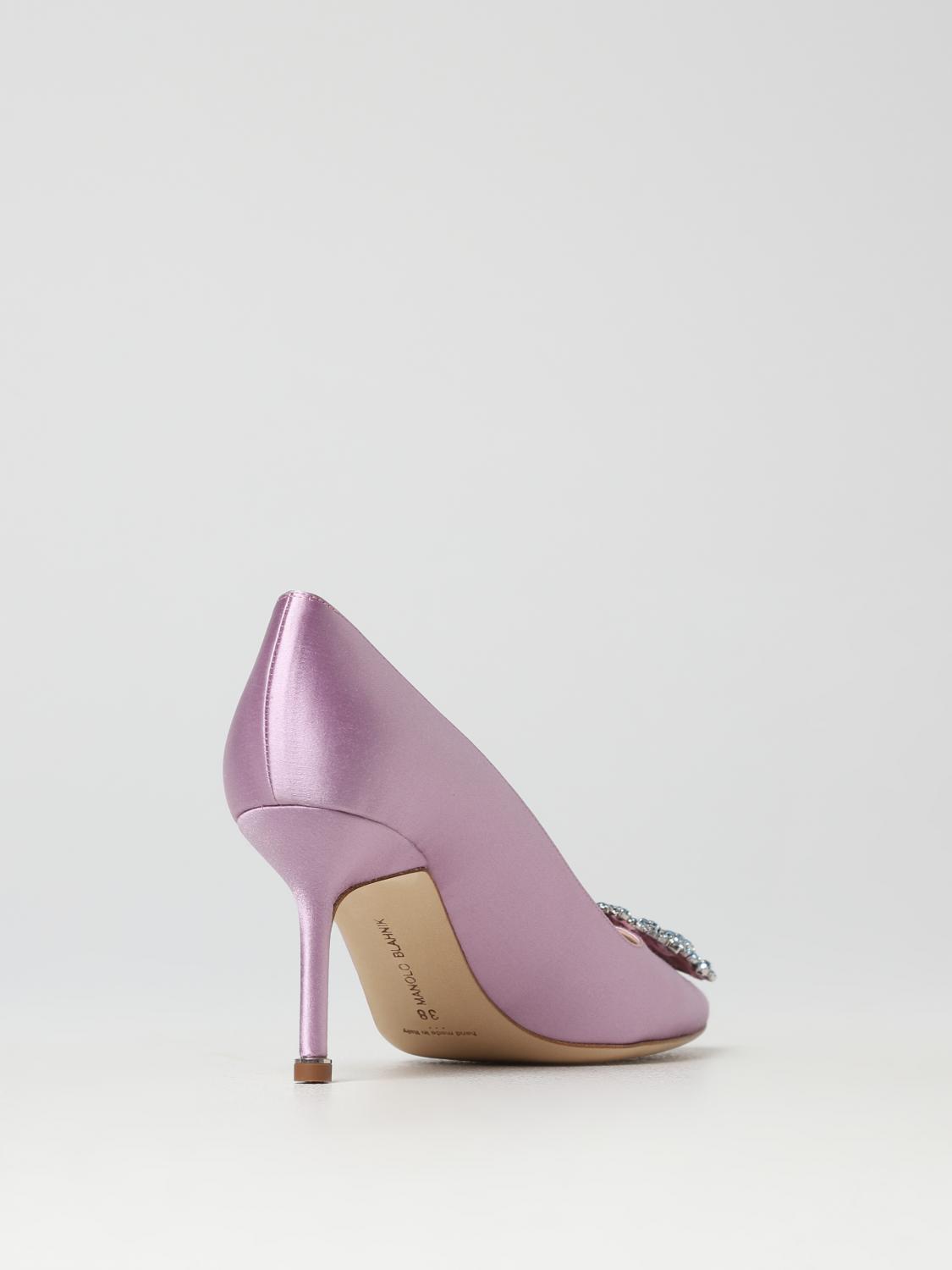 Manolo Blahnik Hangisi décolleté in satin - Lilac | 9XX02290005