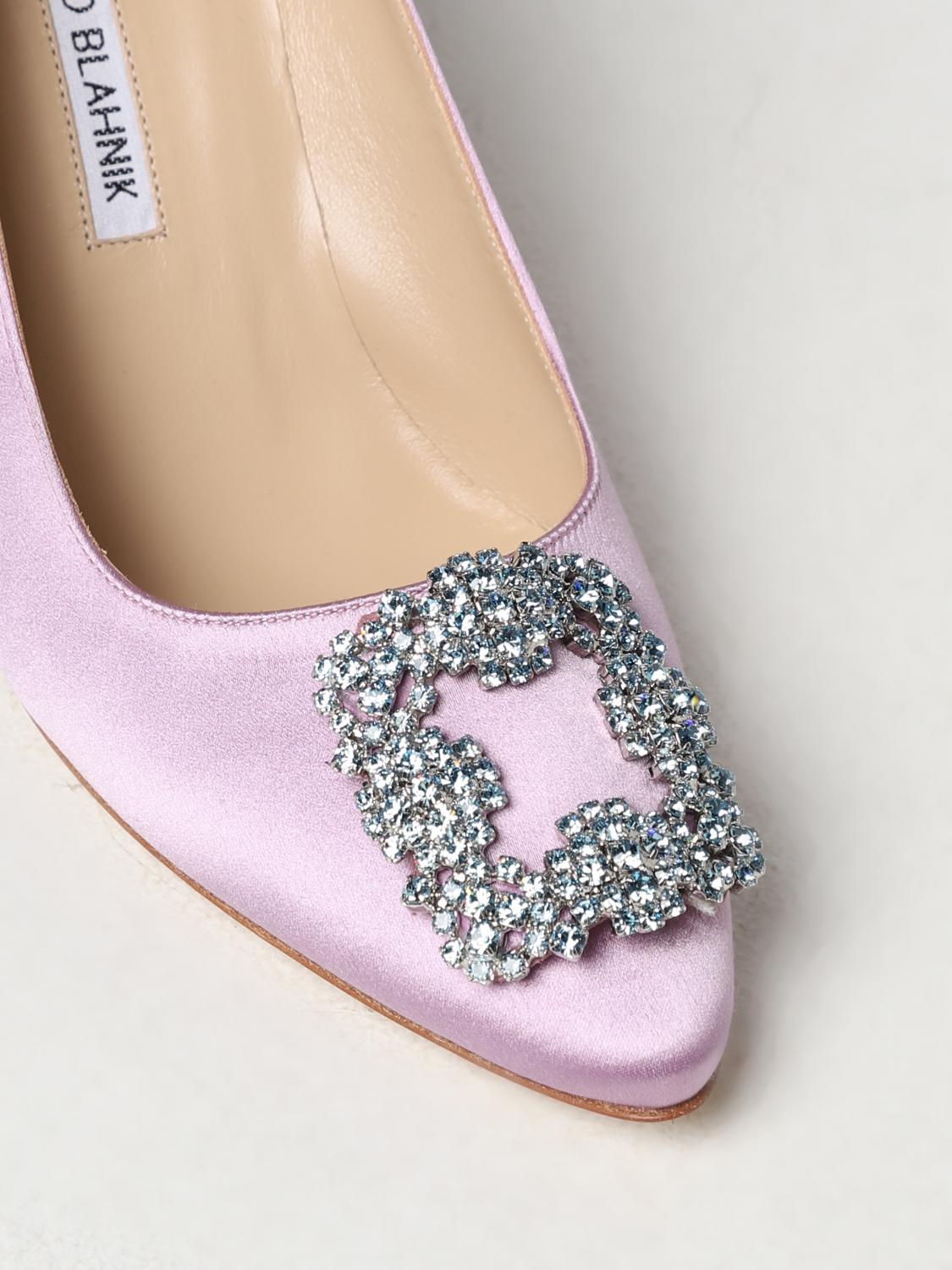 Manolo Blahnik Hangisi décolleté in satin - Lilac | 9XX02290005