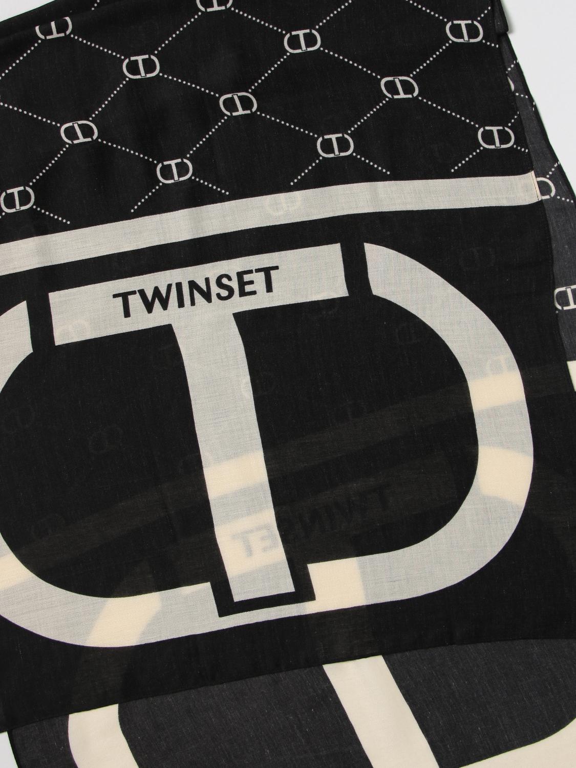 TWINSET SCHAL: Seidentuch damen Twinset, Schwarz - Img 3