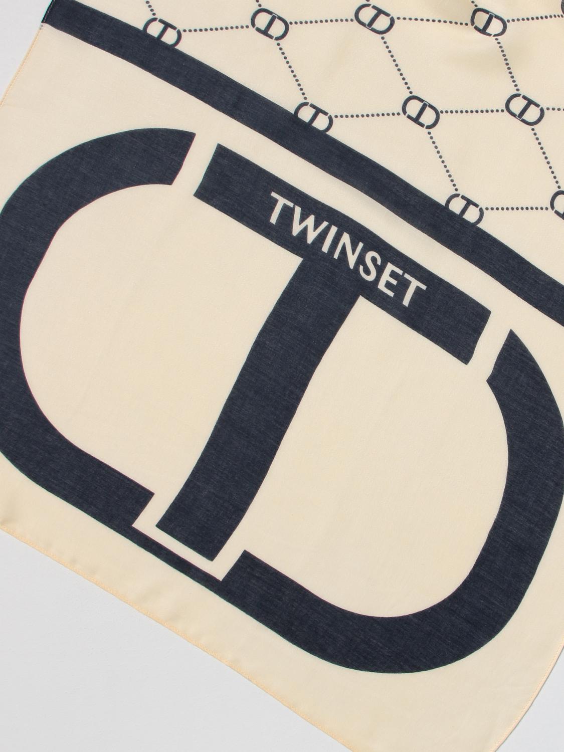 TWINSET SCIARPA: Foulard Twinset in misto cotone, Blue - Img 3