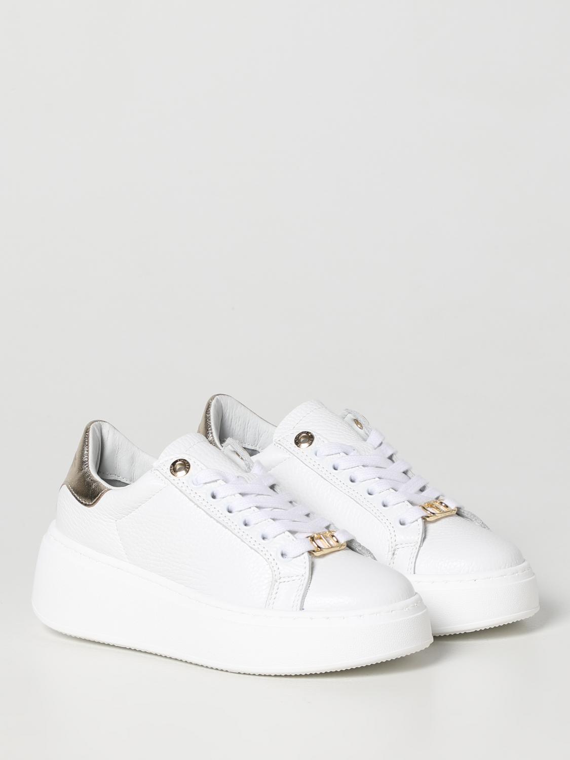 TWINSET SNEAKERS: Sneakers Twinset in nappa martellata, Bianco - Img 2
