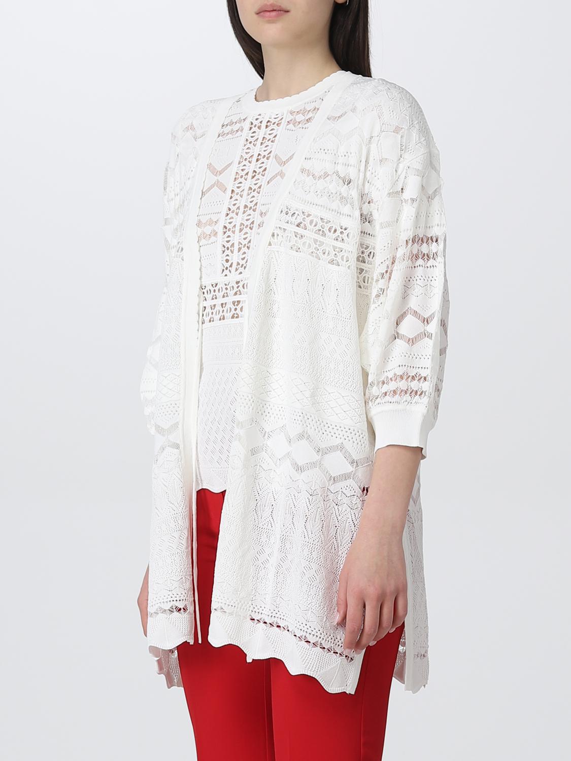 TWINSET CARDIGAN: Cardigan Twinset in viscosa stretch, Bianco - Img 3