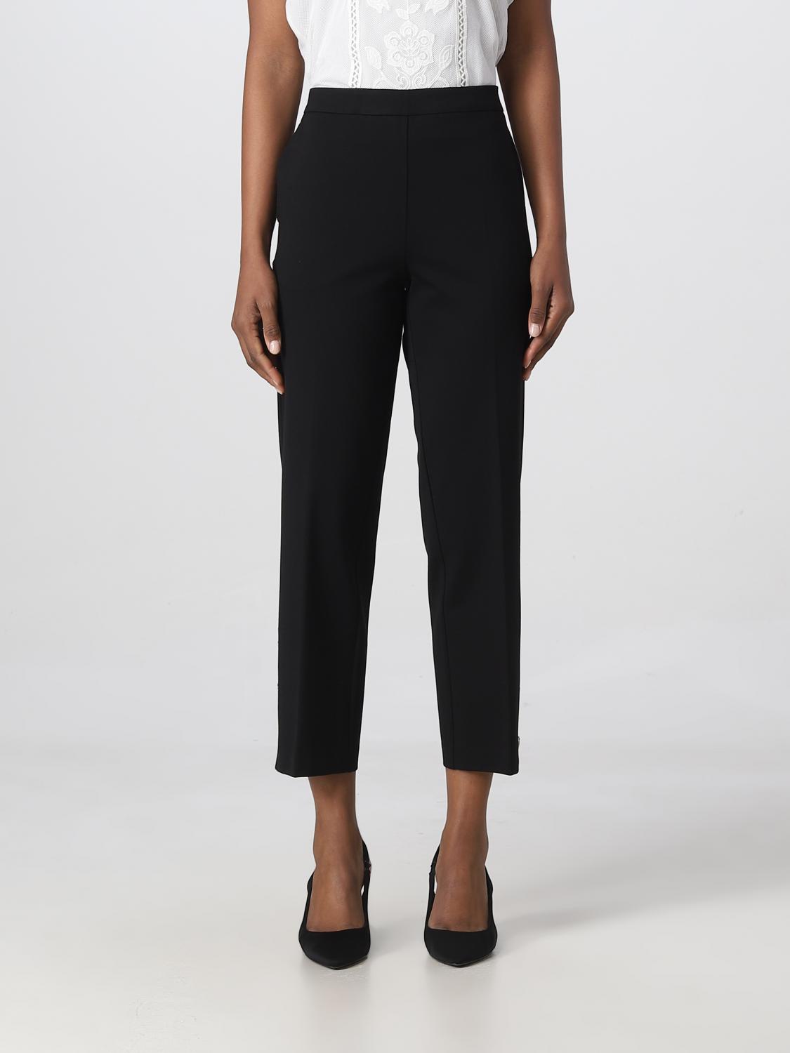 TWINSET PANTALONI: Pantalone Twinset in misto viscosa, Nero - Img 1