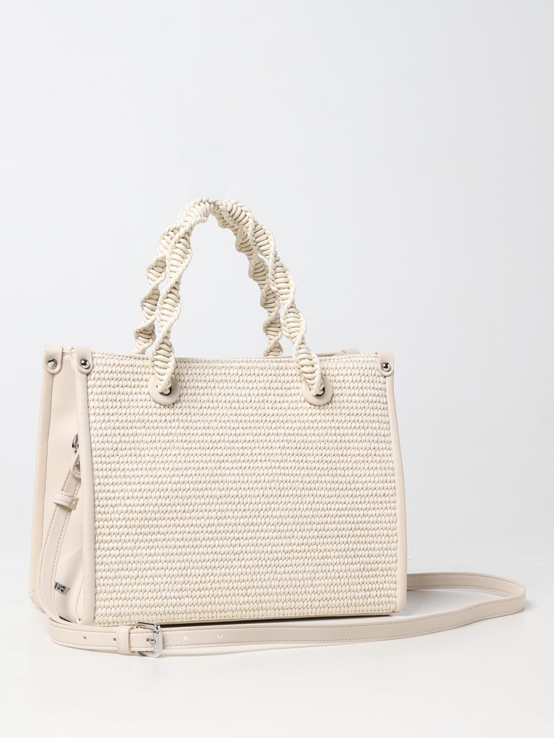 TWINSET BORSA A MANO: Borsa Twinset in pelle sintetica e rafia intrecciata, Naturale - Img 2