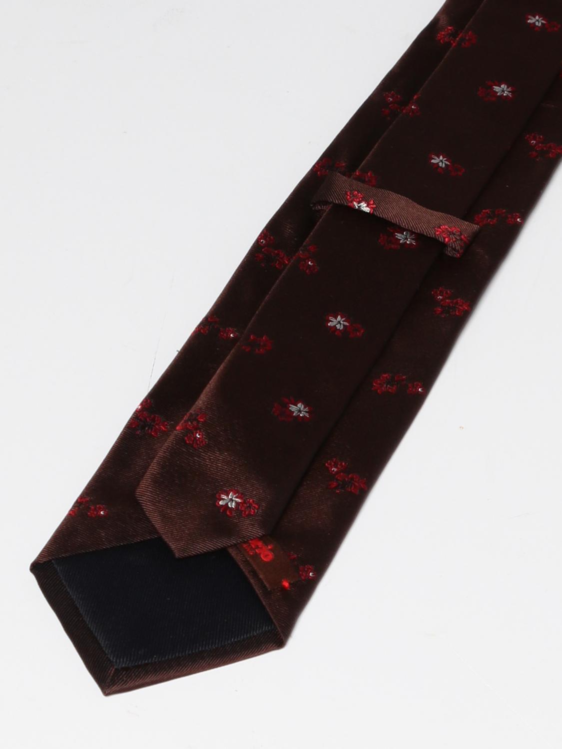 FIORIO CRAVATTA: Cravatta Fiorio in seta con fiori jacquard, Marrone - Img 2