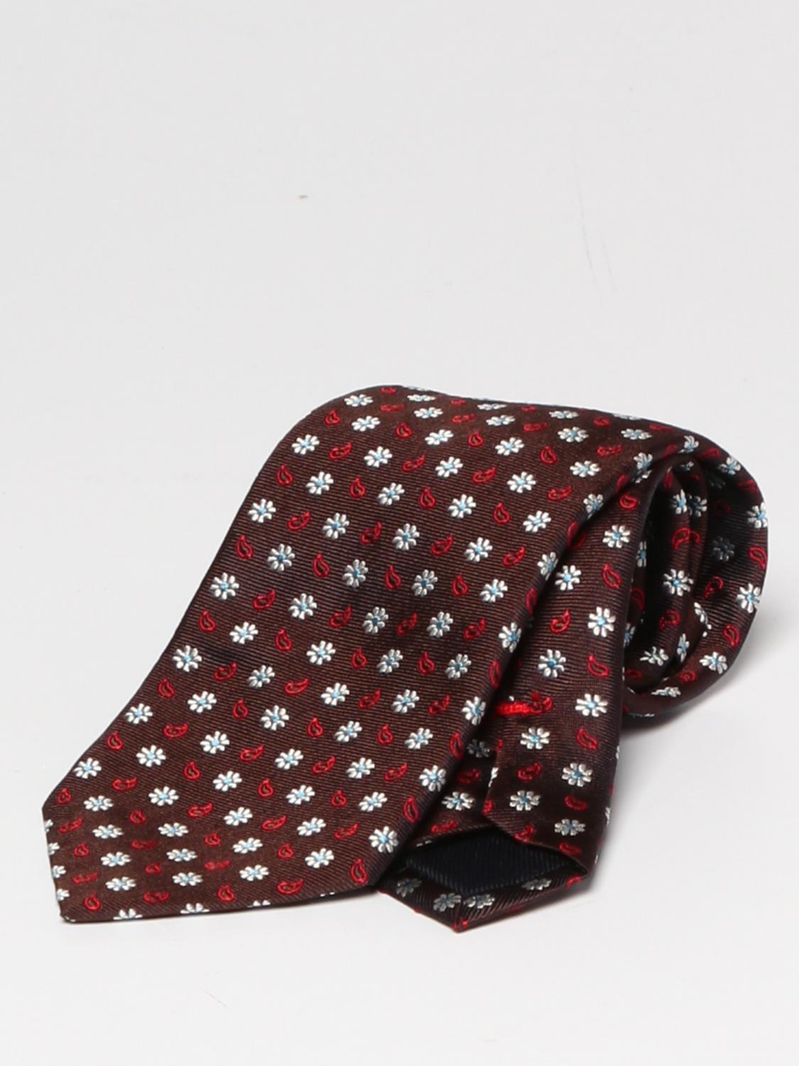 FIORIO CRAVATTA: Cravatta Fiorio in seta con fiori jacquard, Moro - Img 1