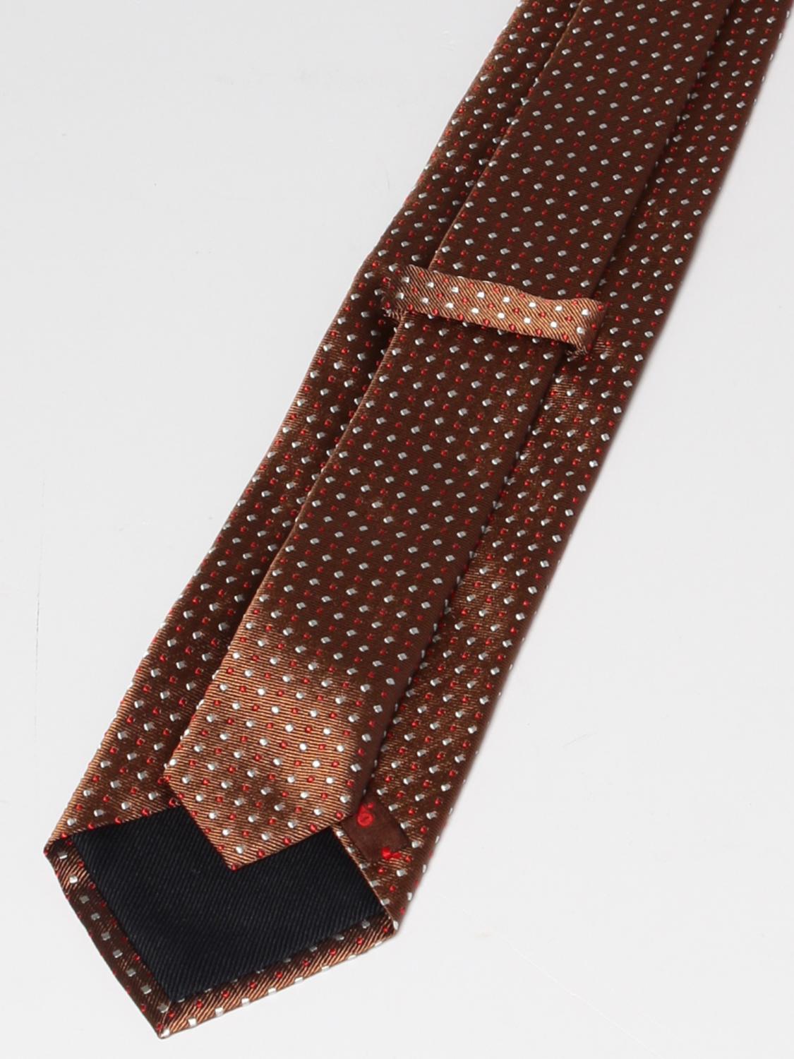 FIORIO CRAVATTA: Cravatta Fiorio in seta con pois jacquard, Marrone - Img 2